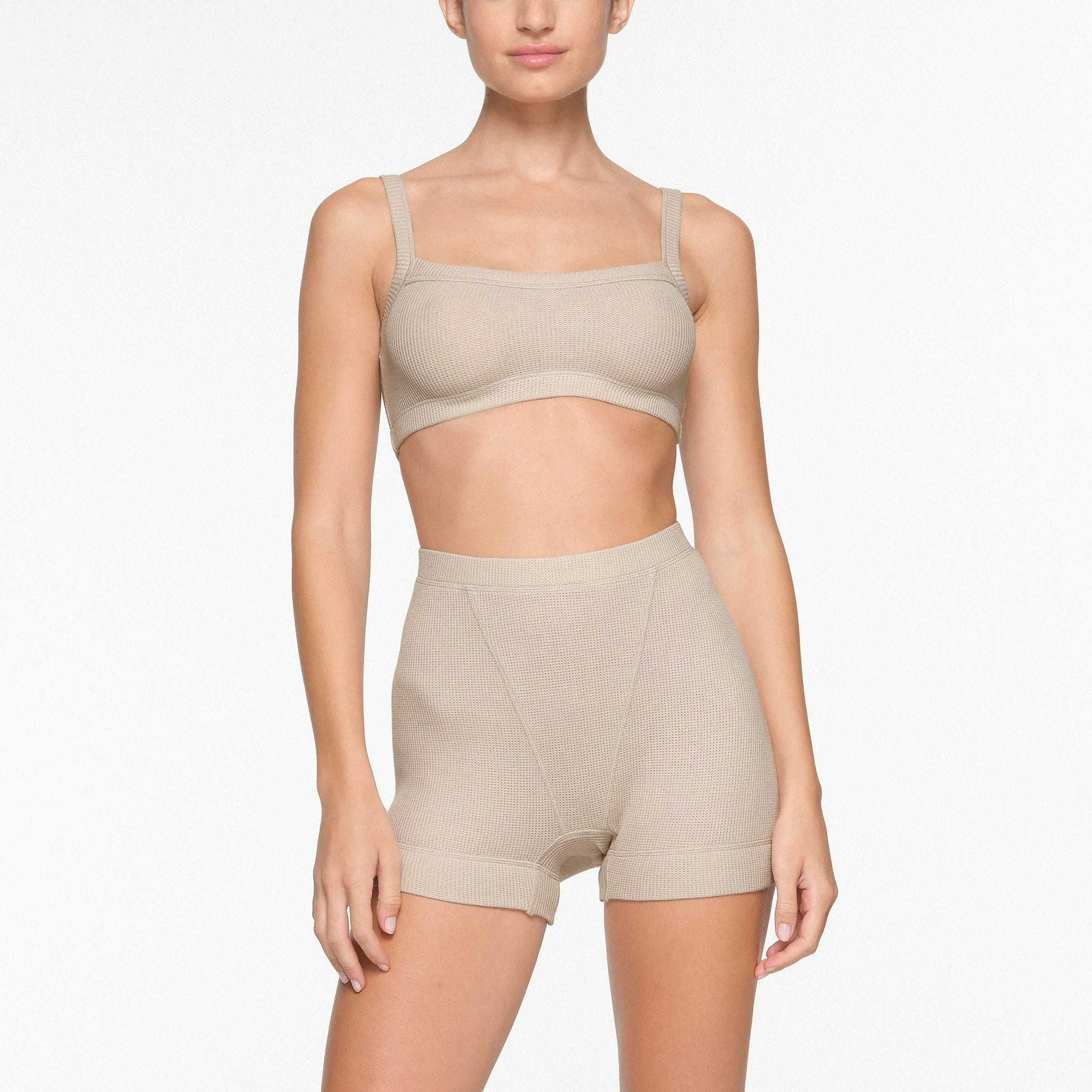 WAFFLE BOXER WORN BY A MODEL IN FRONT VIEW