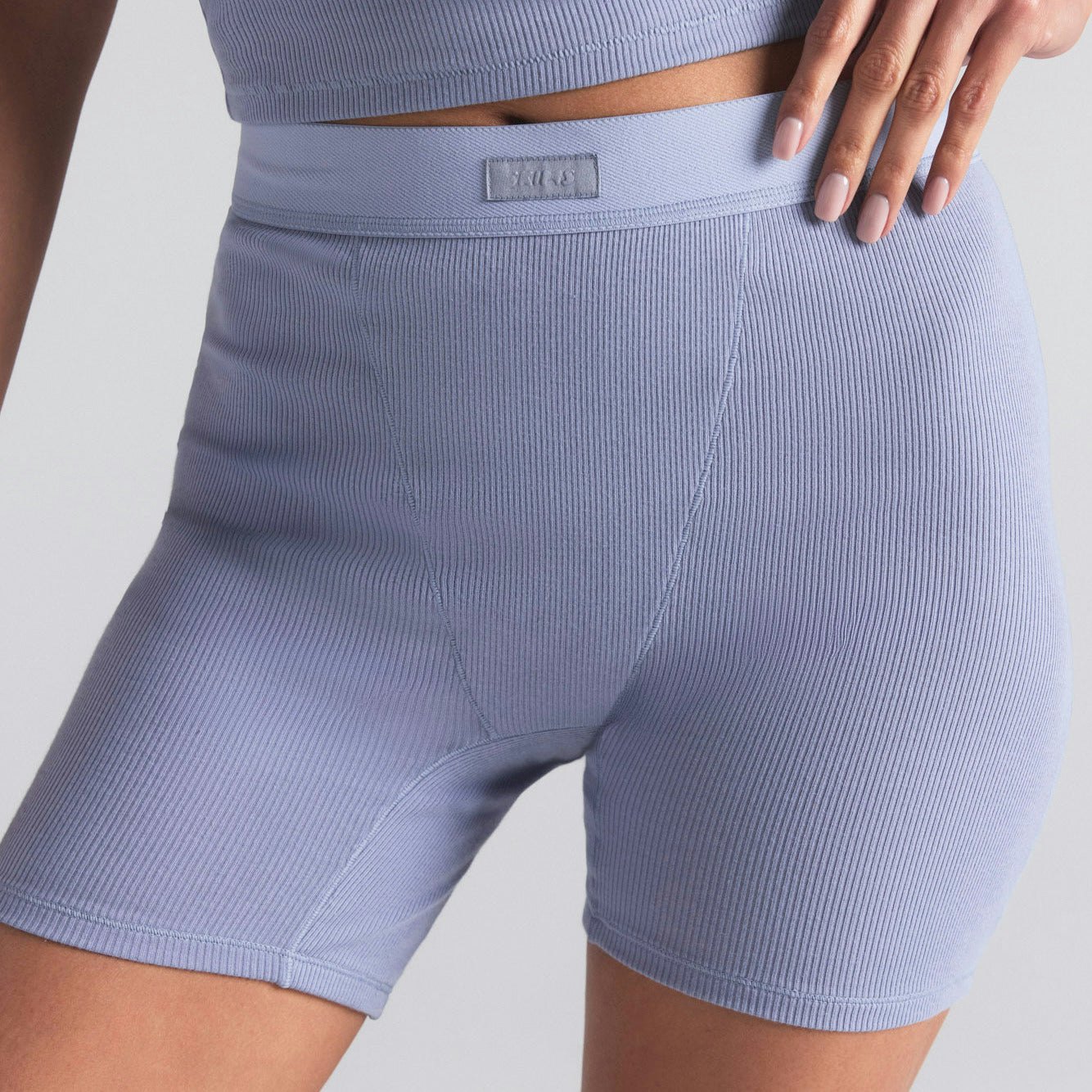 COTTON RIB BOXER 3-PACK | BLUE QUARTZ CLOUD MULTI ON A MODEL SIDE  ON A MODEL FRONT VIEW | FOCUS: 0.0, 1.0, 0.9