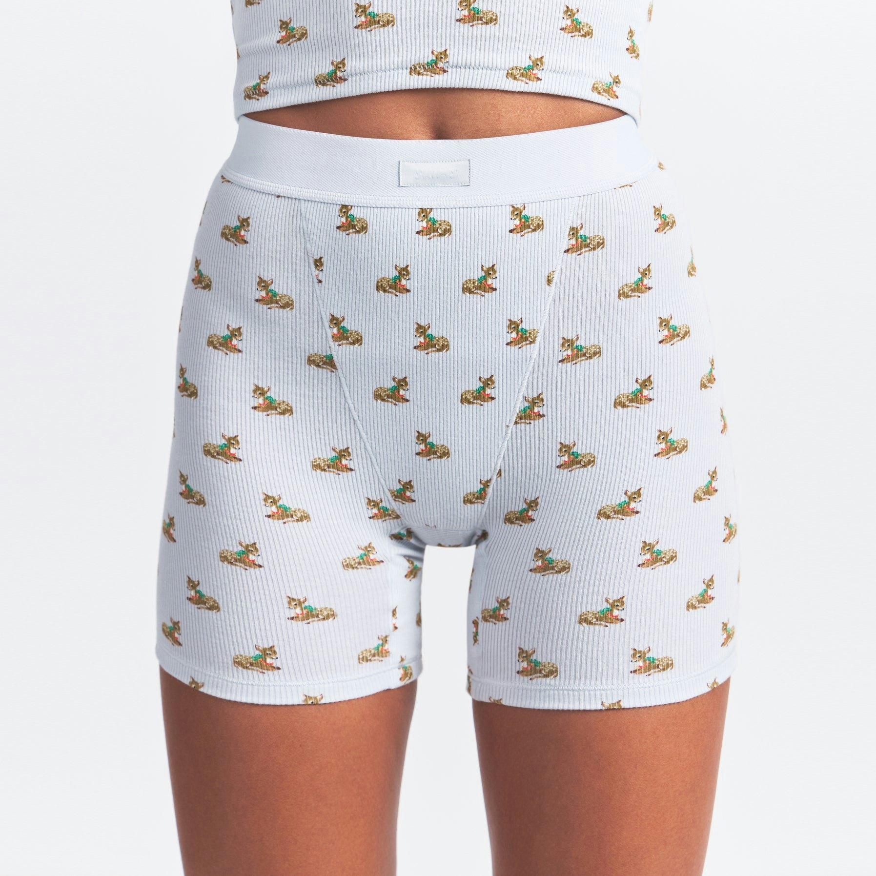 COTTON RIB BOXER 3-PACK | ZEN BABY DEER MULTI ON A MODEL SIDE VIEW @ | FOCUS: 0.0, 1.0, 0.9