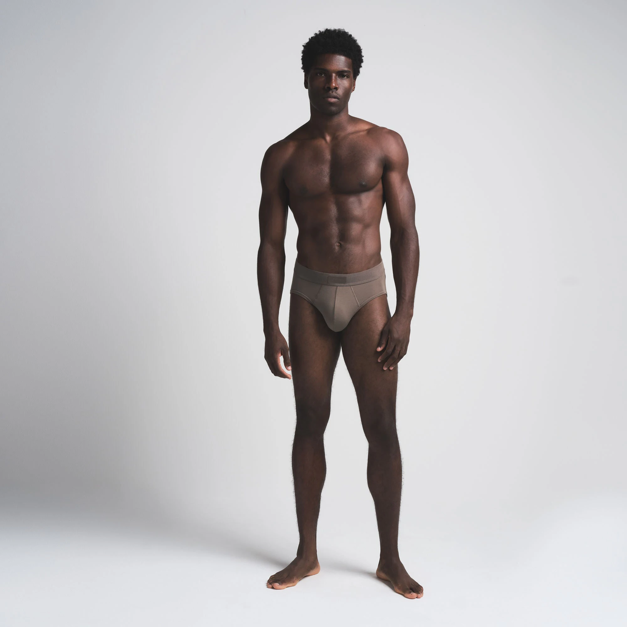 SKIMS COTTON MENS BRIEF | AMETHYST ON A MODEL FRONT VIEW | FOCUS: 0.0, 1.0, 0.9