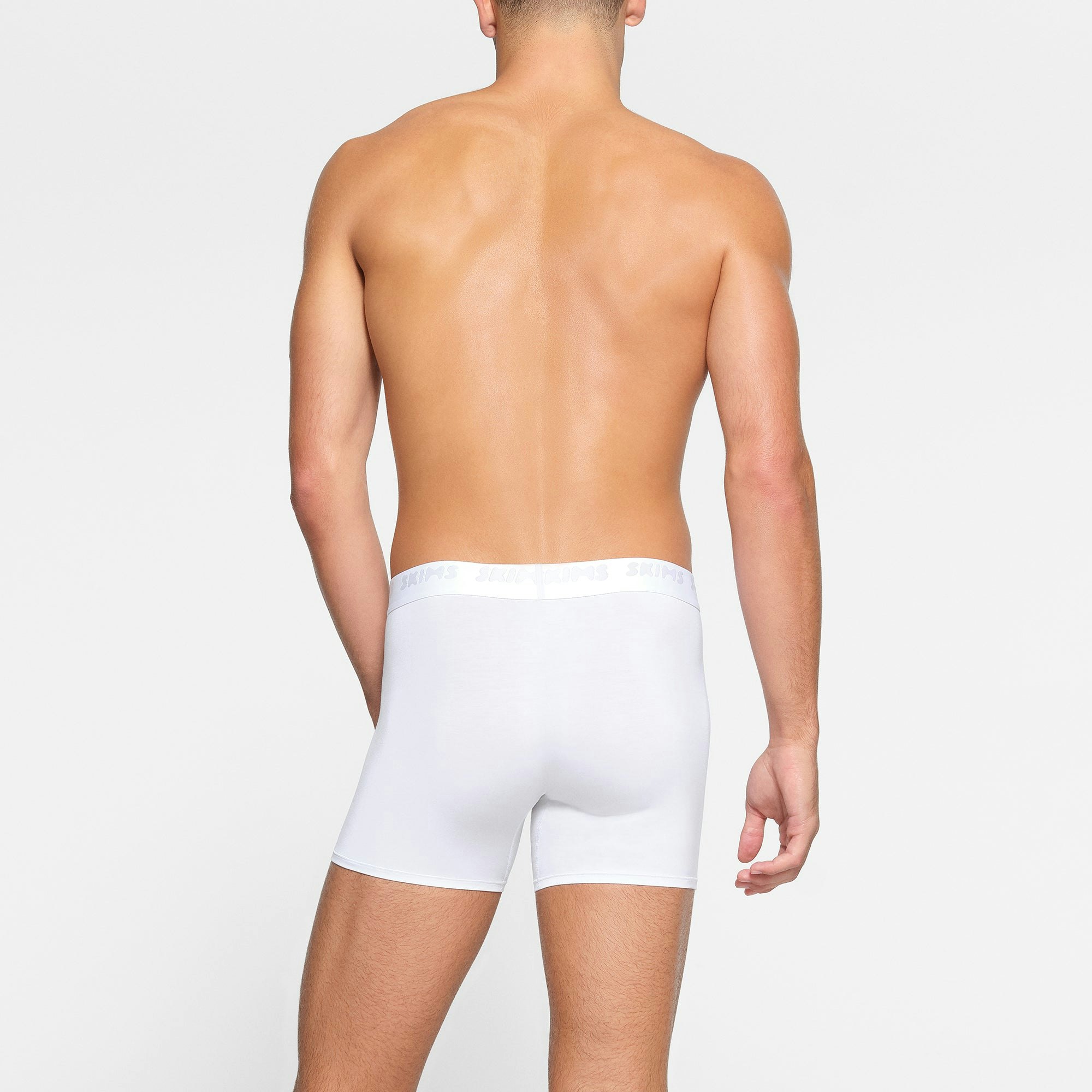 SKIMS STRETCH MENS 3" BOXER BRIEF 3-PACK ON A MODEL BACK VIEW