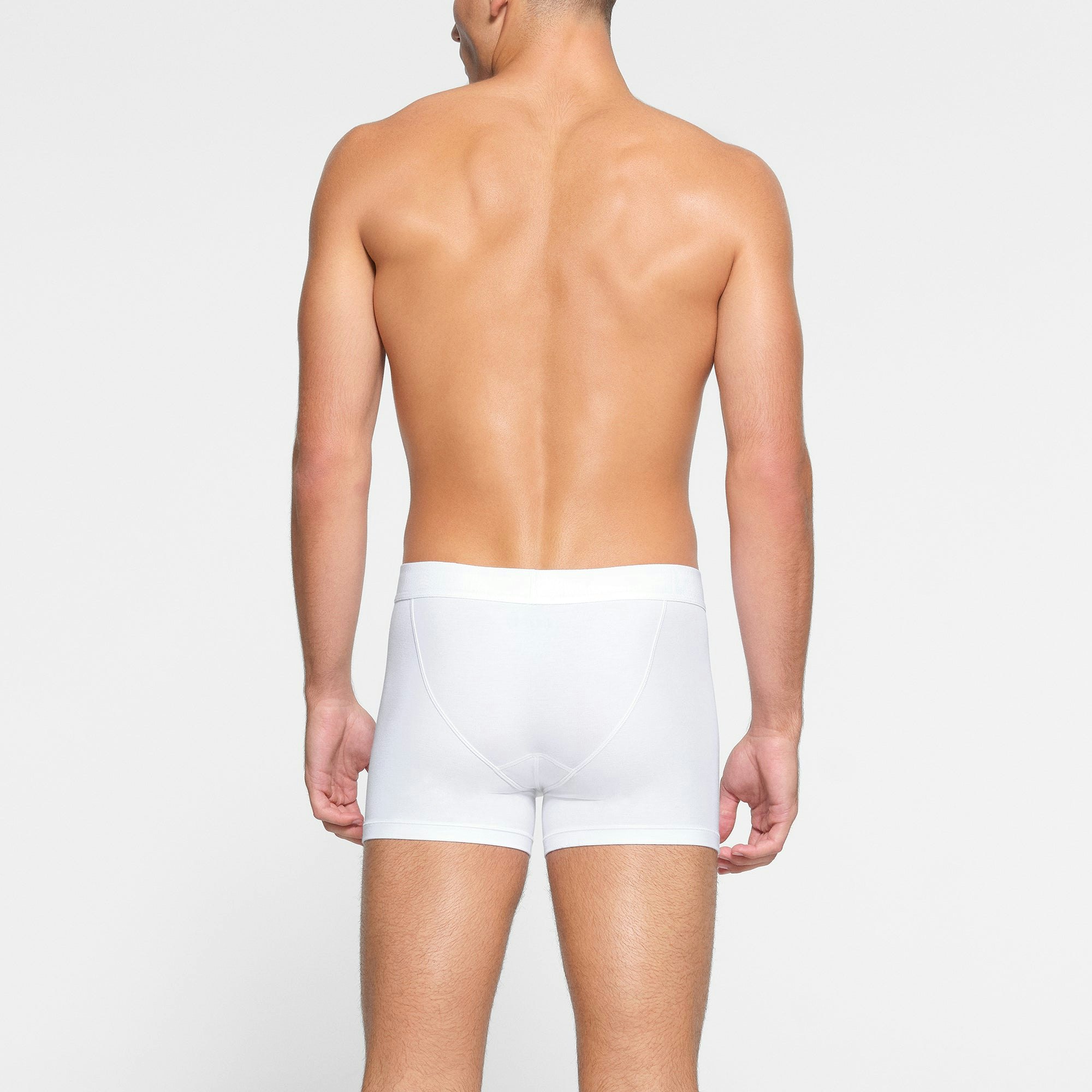 SKIMS COTTON MENS 3" BOXER BRIEF 3-PACK ON A MODEL BACK VIEW