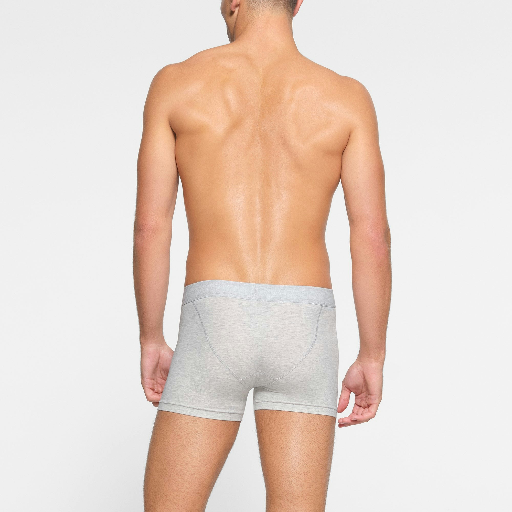 SKIMS COTTON MENS 3" BOXER BRIEF 3-PACK ON A MODEL BACK VIEW