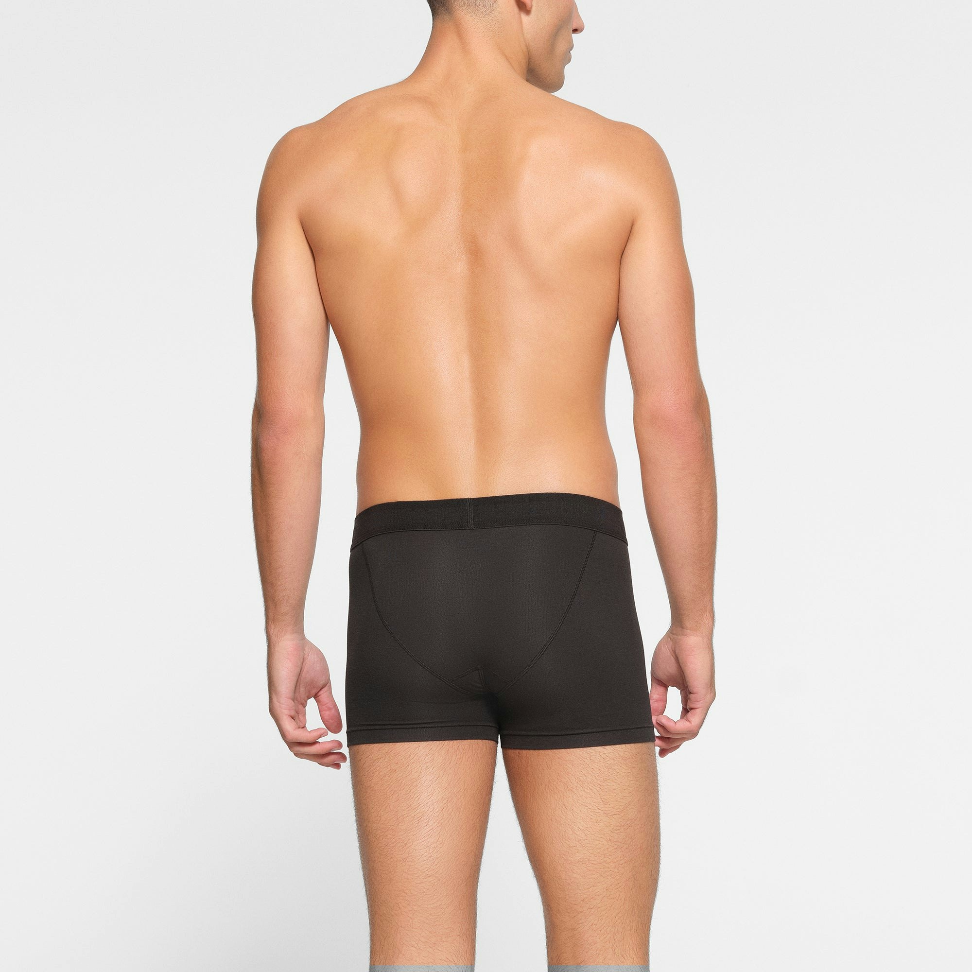 SKIMS COTTON MENS 3" BOXER BRIEF 3-PACK ON A MODEL BACK VIEW