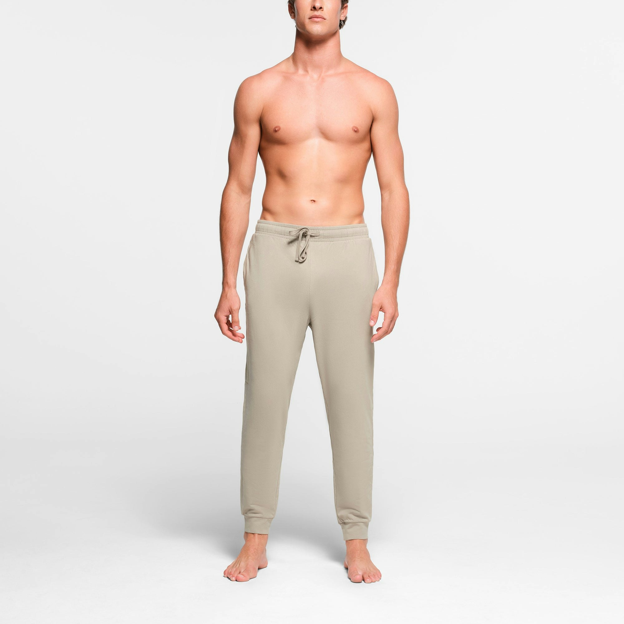 JERSEY LOUNGE MENS JOGGER | SHALE ON A MODEL FRONT VIEW