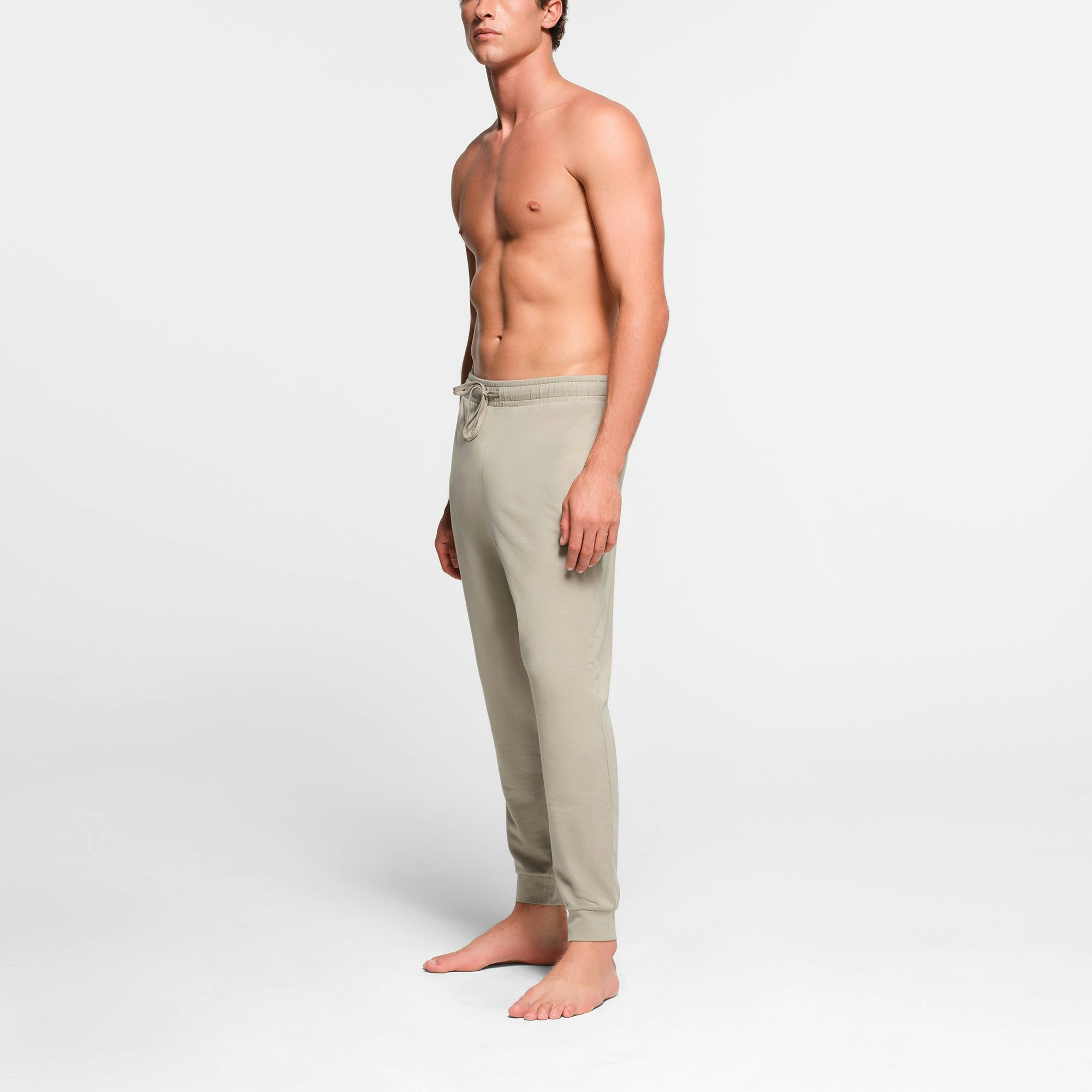 JERSEY LOUNGE MENS JOGGER | SHALE ON A MODEL SIDE VIEW