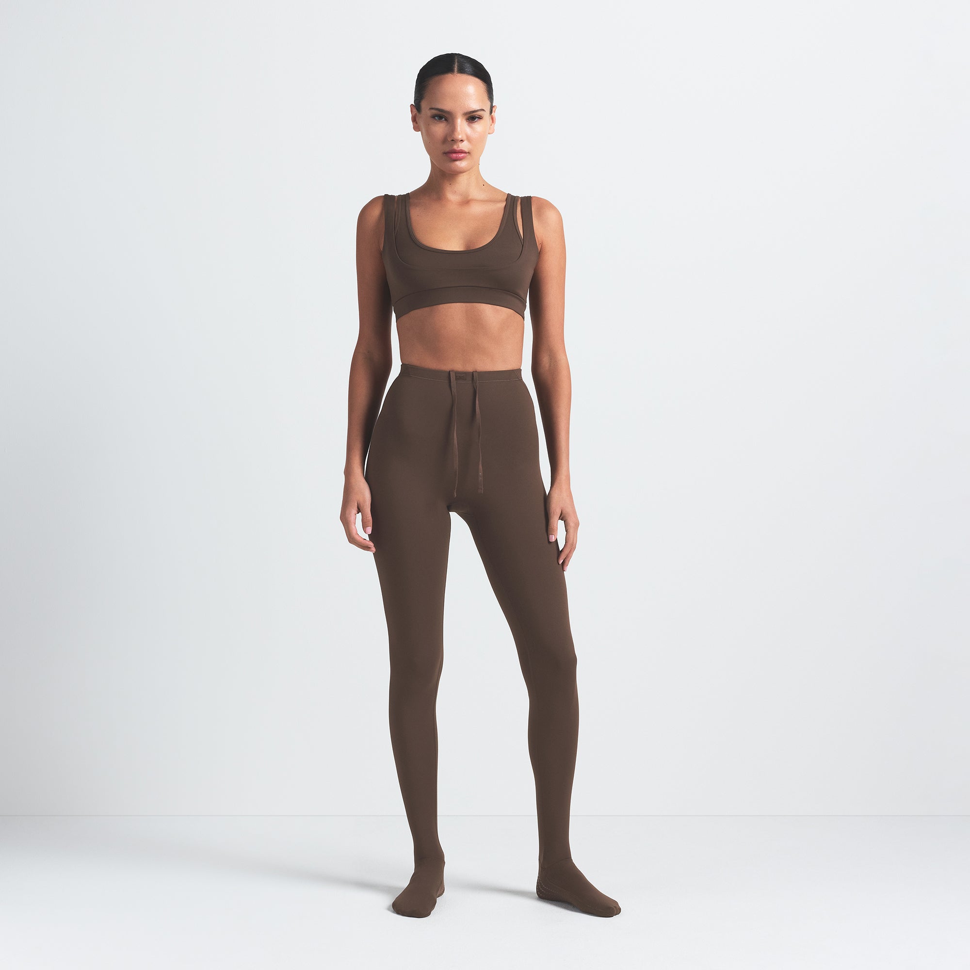NikeSKIMS MATTE FOOTSIE GRIP LEGGING | DARK SEPIA | SKIMS