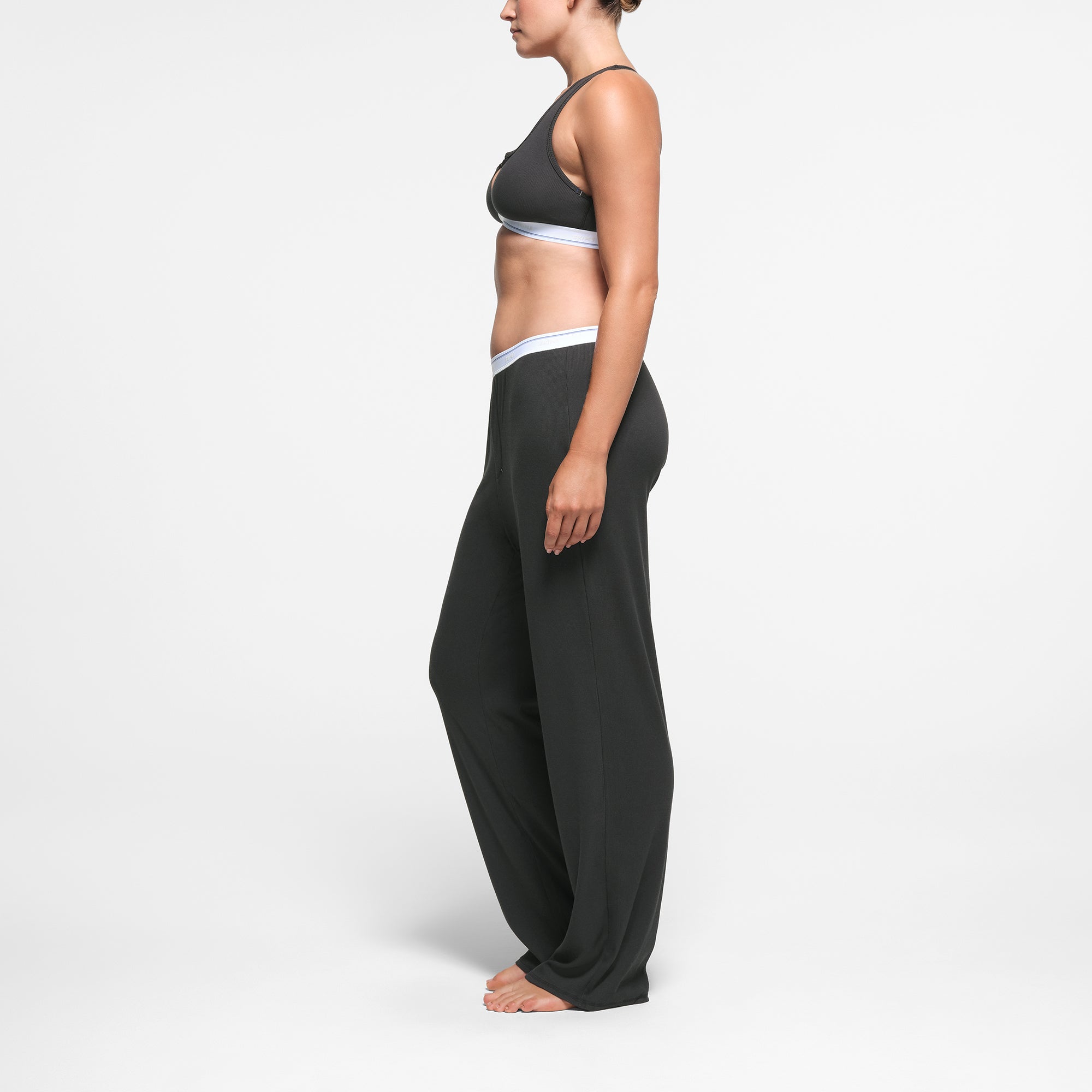 COTTON RIB STRAIGHT LEG PANT | SOOT STRIPE | XXS