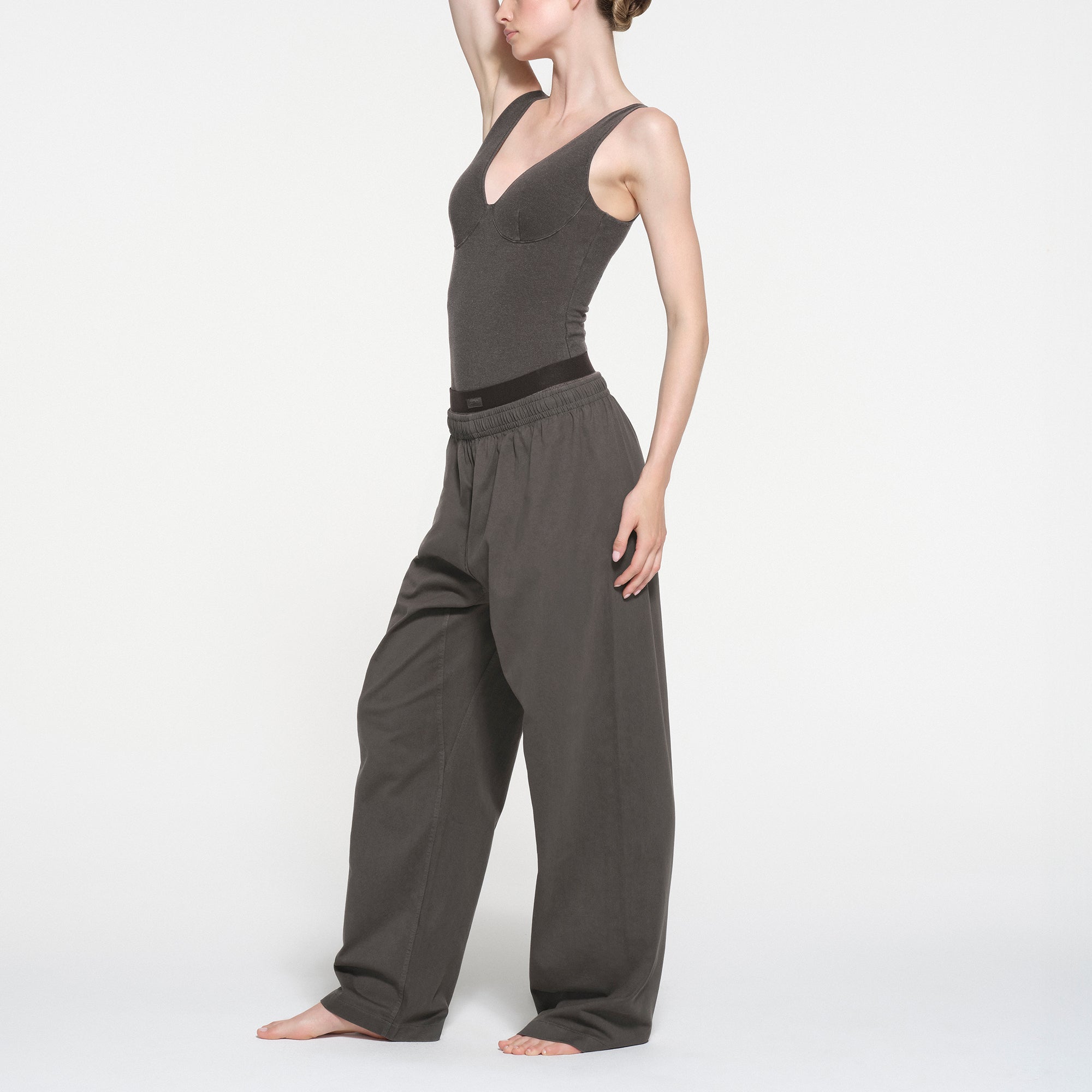 OUTDOOR JERSEY DOUBLE WAISTBAND PANT | WASHED ONYX | XXS