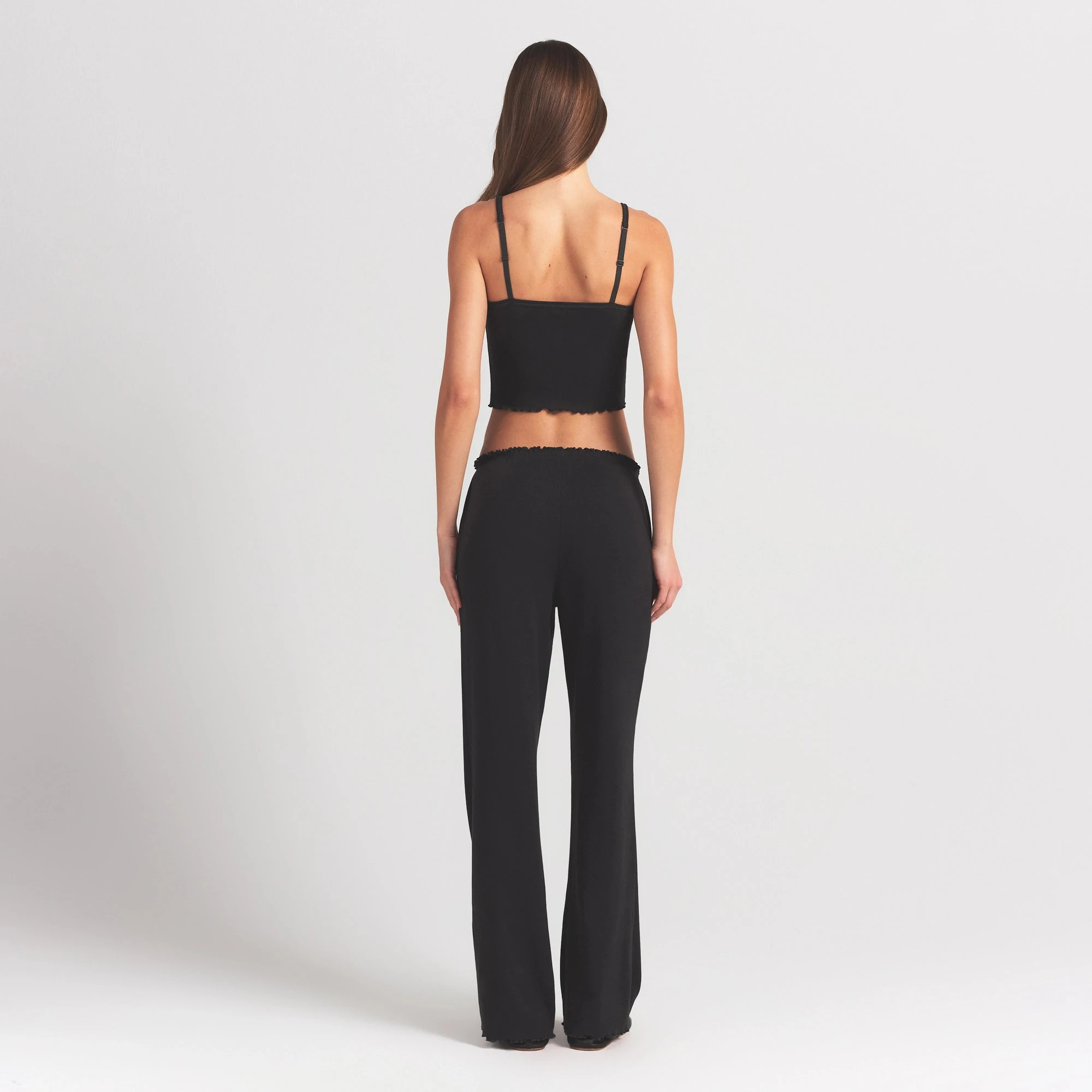 LOGO POINTELLE STRAIGHT LEG PANT | SOOT | SKIMS LOGO POINTELLE STRAIGHT LEG PANT | SOOT | SKIMS