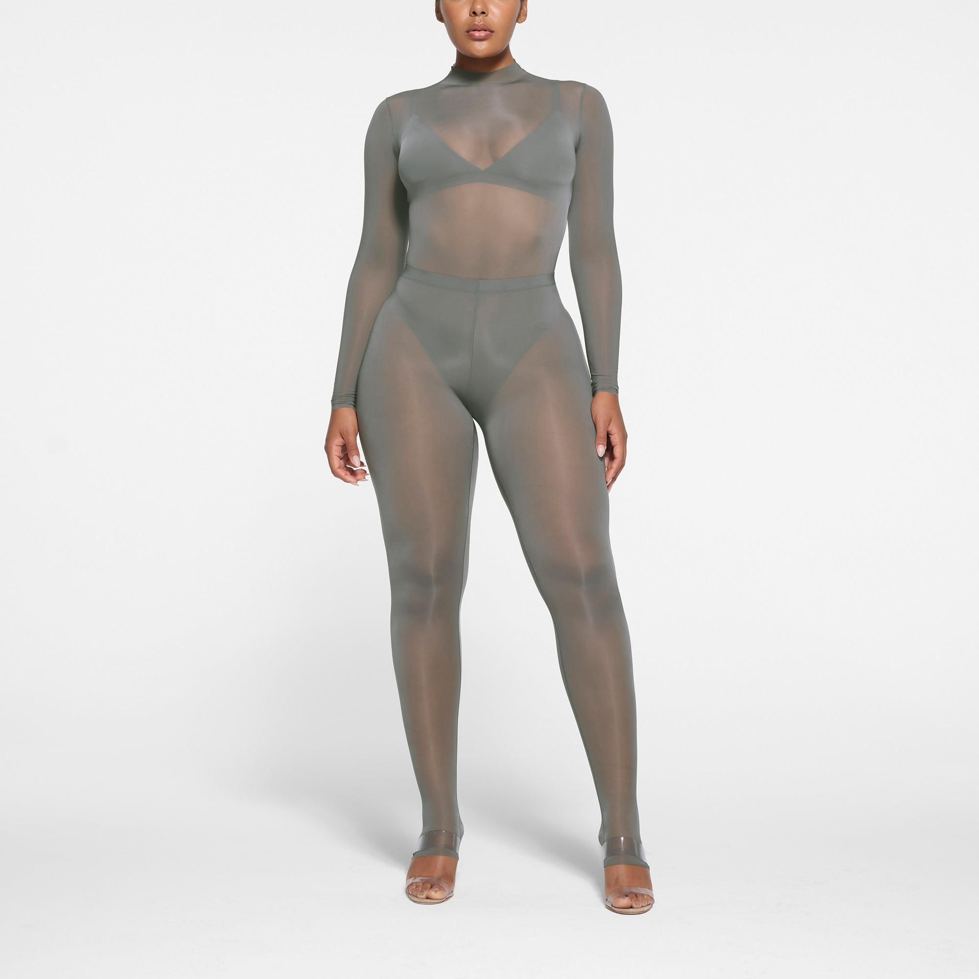 MILKY SHEER LEGGING GUNMETAL