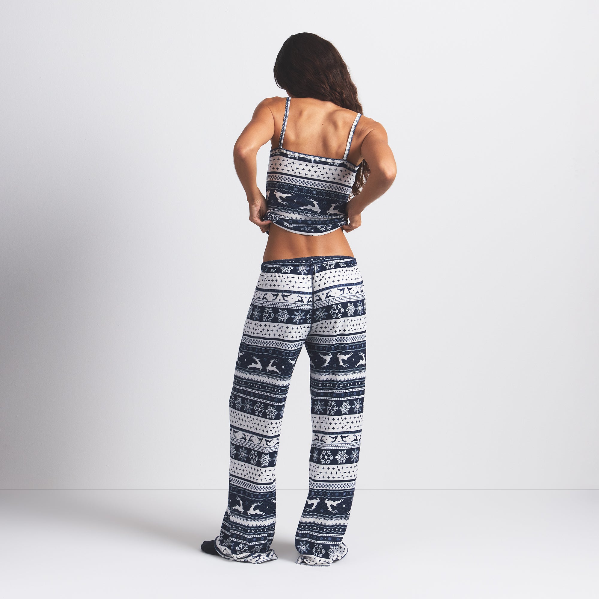 LOGO PLUSH POINTELLE PANT | NAVY DEER FAIR ISLE | SKIMS