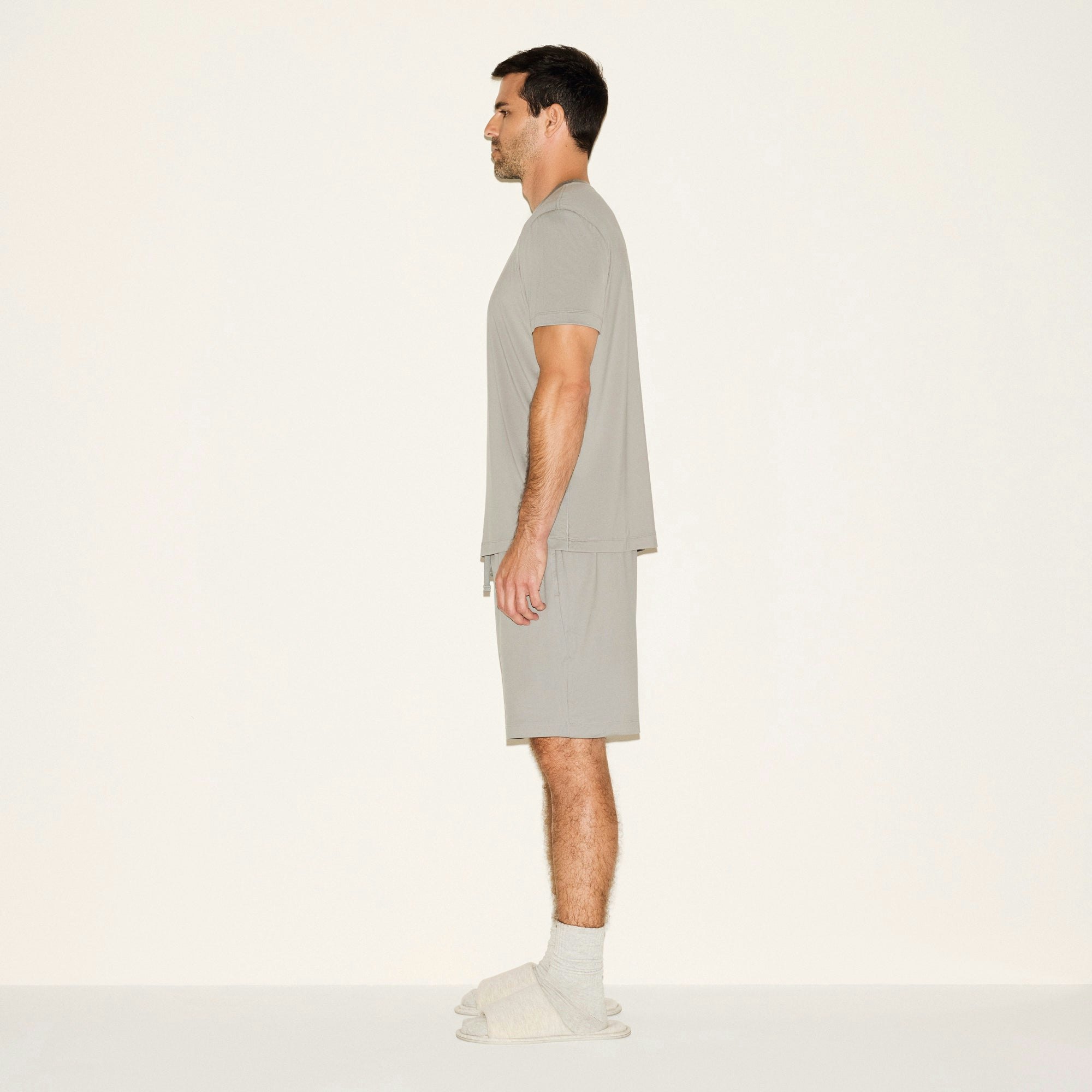 OUTDOOR JERSEY MENS CLASSIC SHORT | PACIFIC ON A MODEL SIDE VIEW | FOCUS: 0.0, 1.0, 0.9