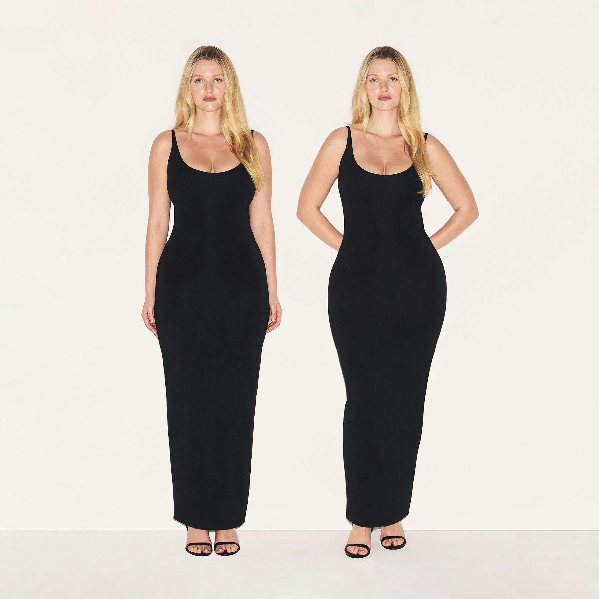 SKIMS BODY HIP ENHANCING PADDED SHORT | SAND ON A MODEL FRONT VIEW | FOCUS: 0.0, 1.0, 0.9