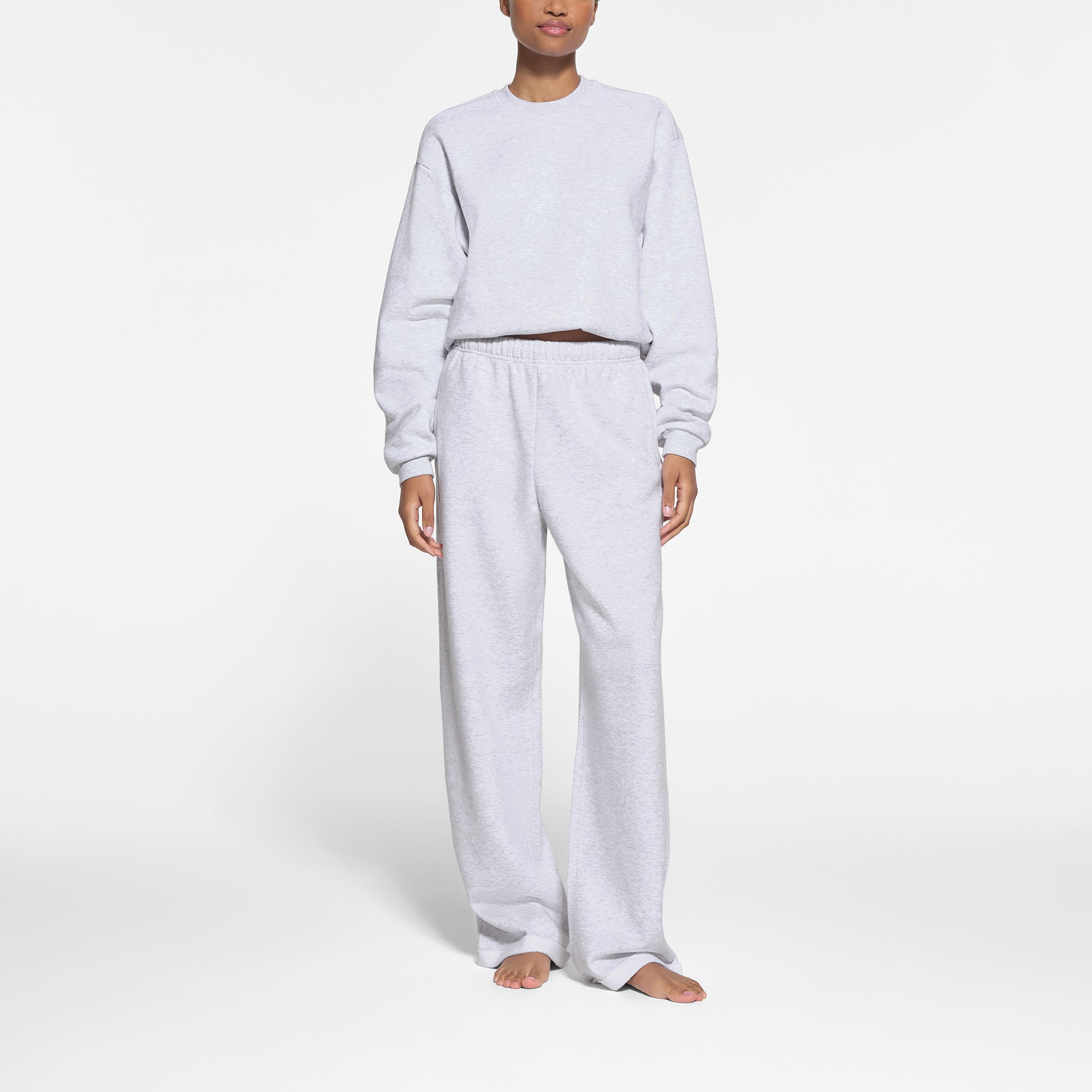 COTTON FLEECE CLASSIC STRAIGHT LEG PANT LIGHT HEATHER GREY