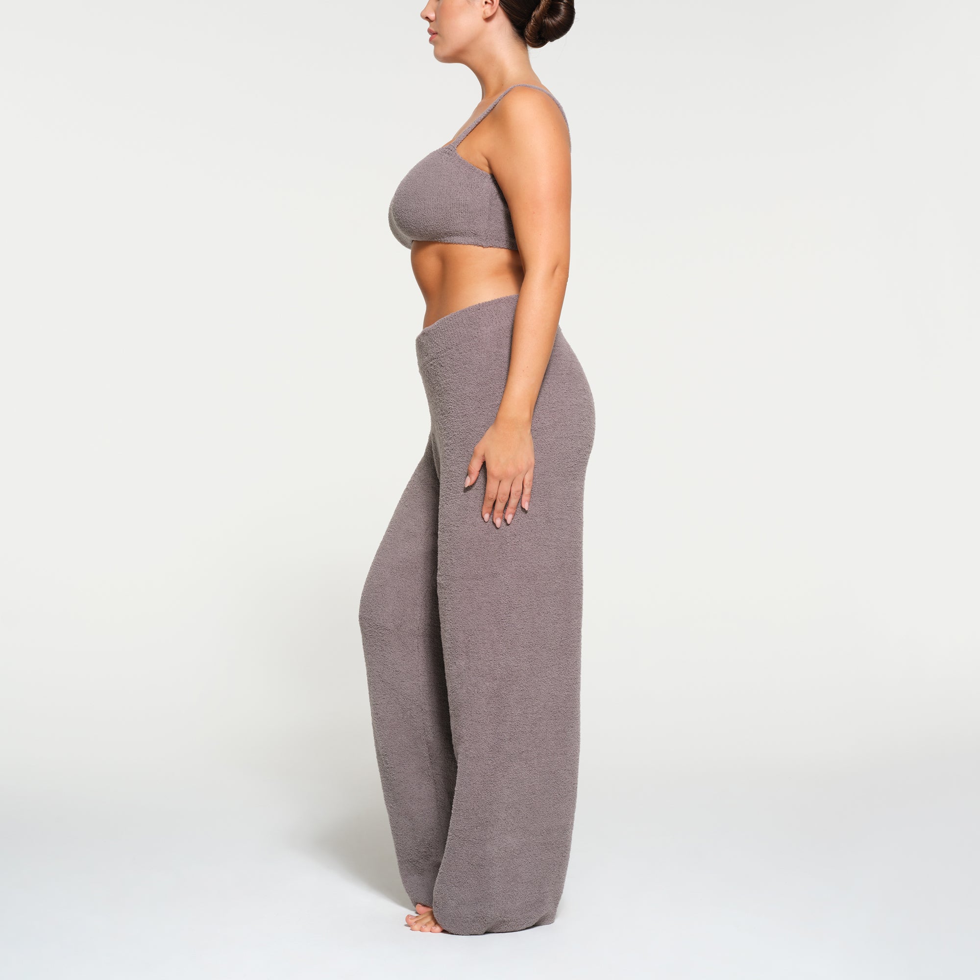 COZY KNIT STRAIGHT LEG PANT GREY CHALK