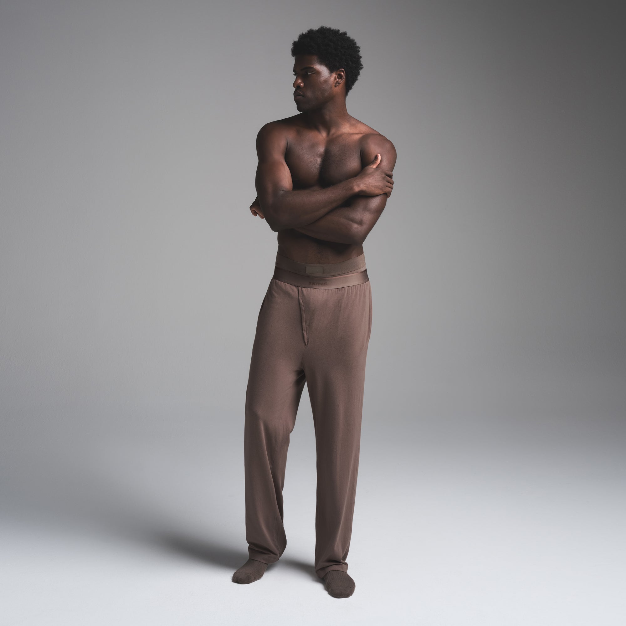 JERSEY SLEEP MENS STRAIGHT LEG PANT | UMBER | XS