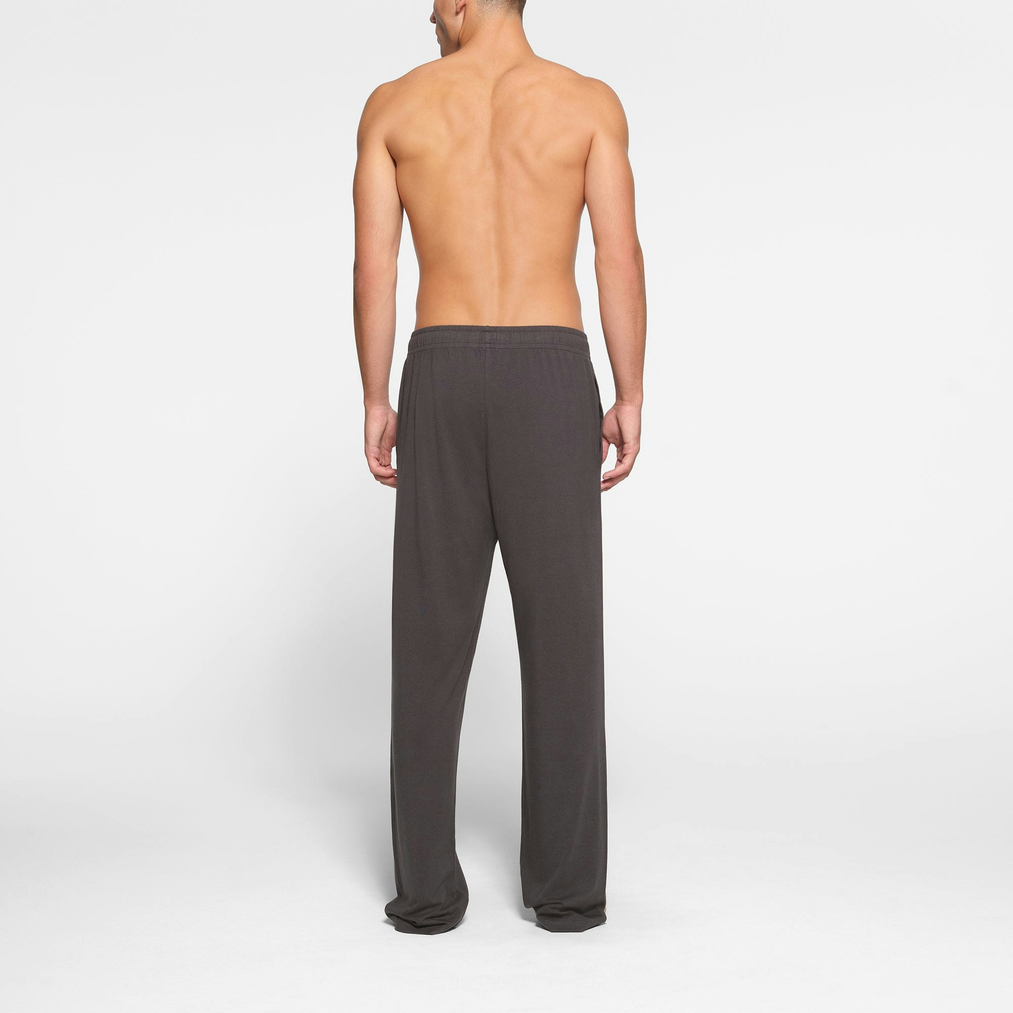 LOUNGE JERSEY MENS RELAXED STRAIGHT LEG PANT | ASH ON A MODEL BACK VIEW @ | FOCUS: 0.9, 0.1, 0.7