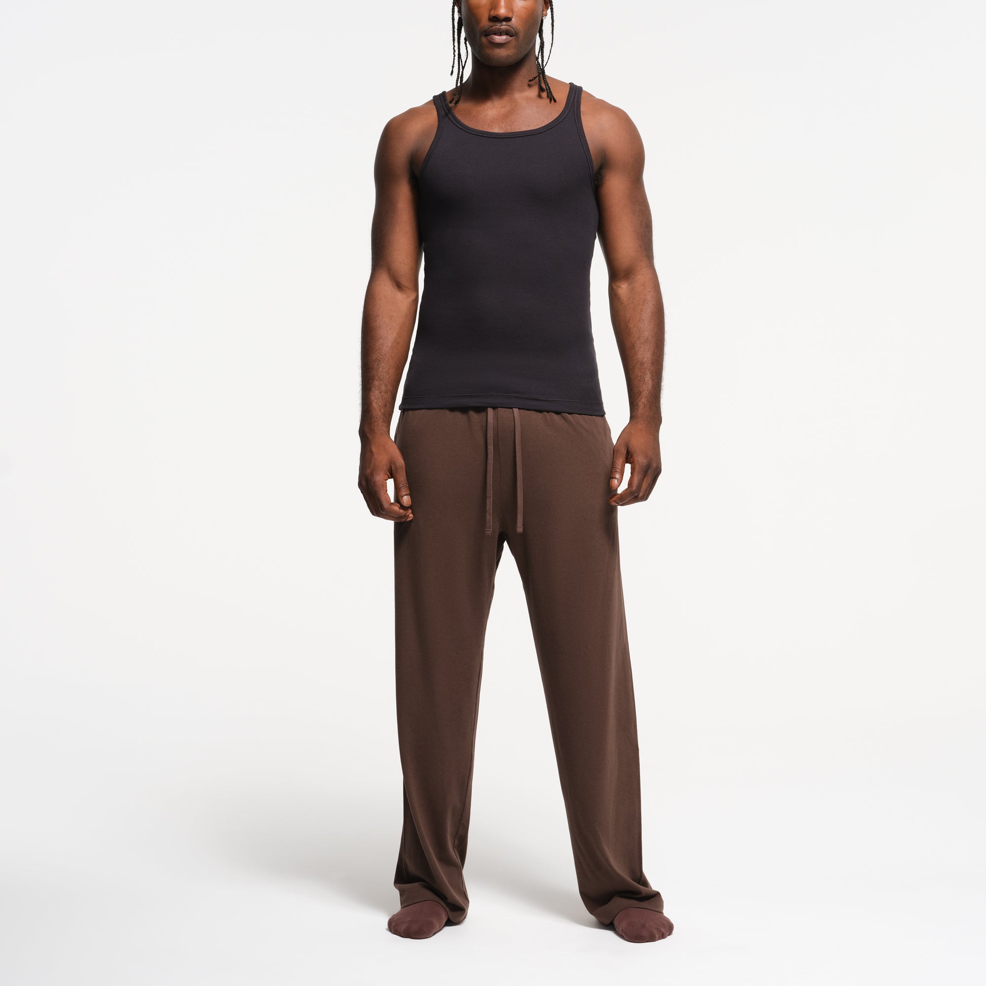 レッグウェア SKIMS glam pant JERSEY LOUNGE MENS RELAXED STRAIGHT LEG PANT | MUD