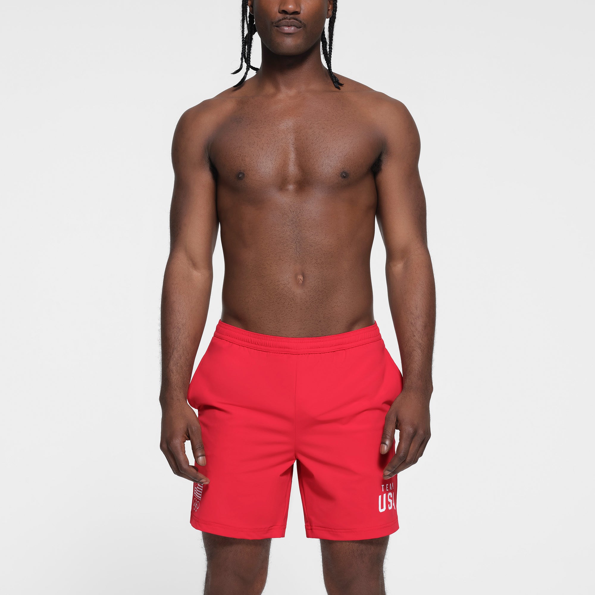 Red mens swim trunks outlet