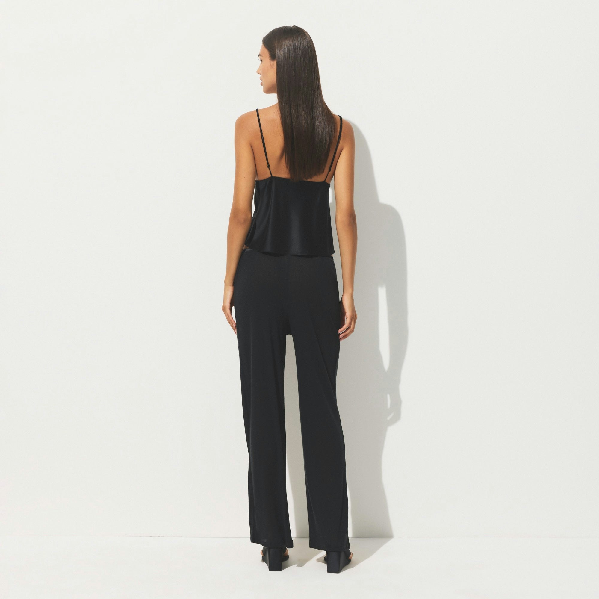 SHEER COTTON LACE SLEEP PANT | SOOT ON A MODEL SIDE VIEW | FOCUS: 0.0, 1.0, 0.9