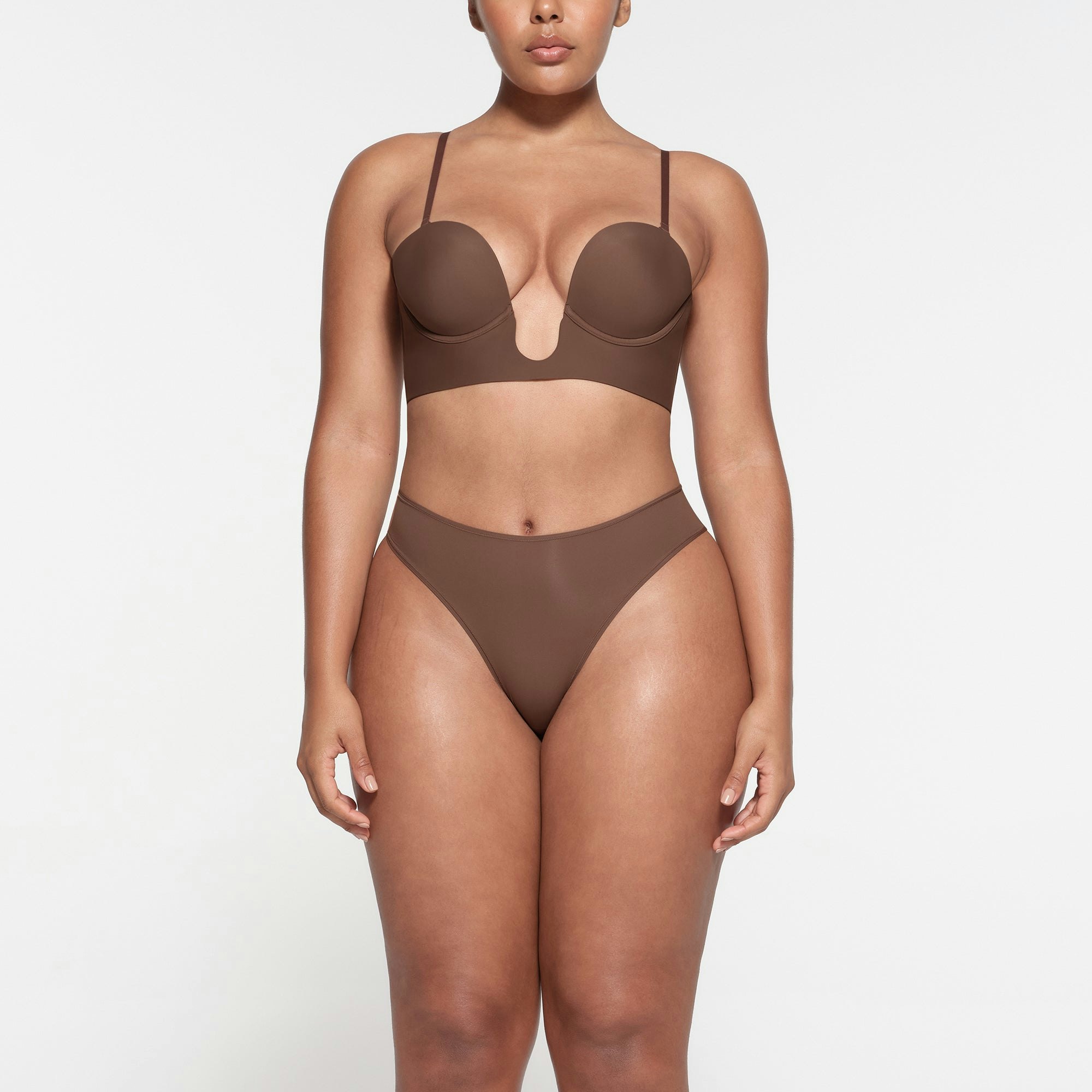 DEEP PLUNGE SHAPEWEAR BRA | JASPER ON A MODEL FRONT VIEW