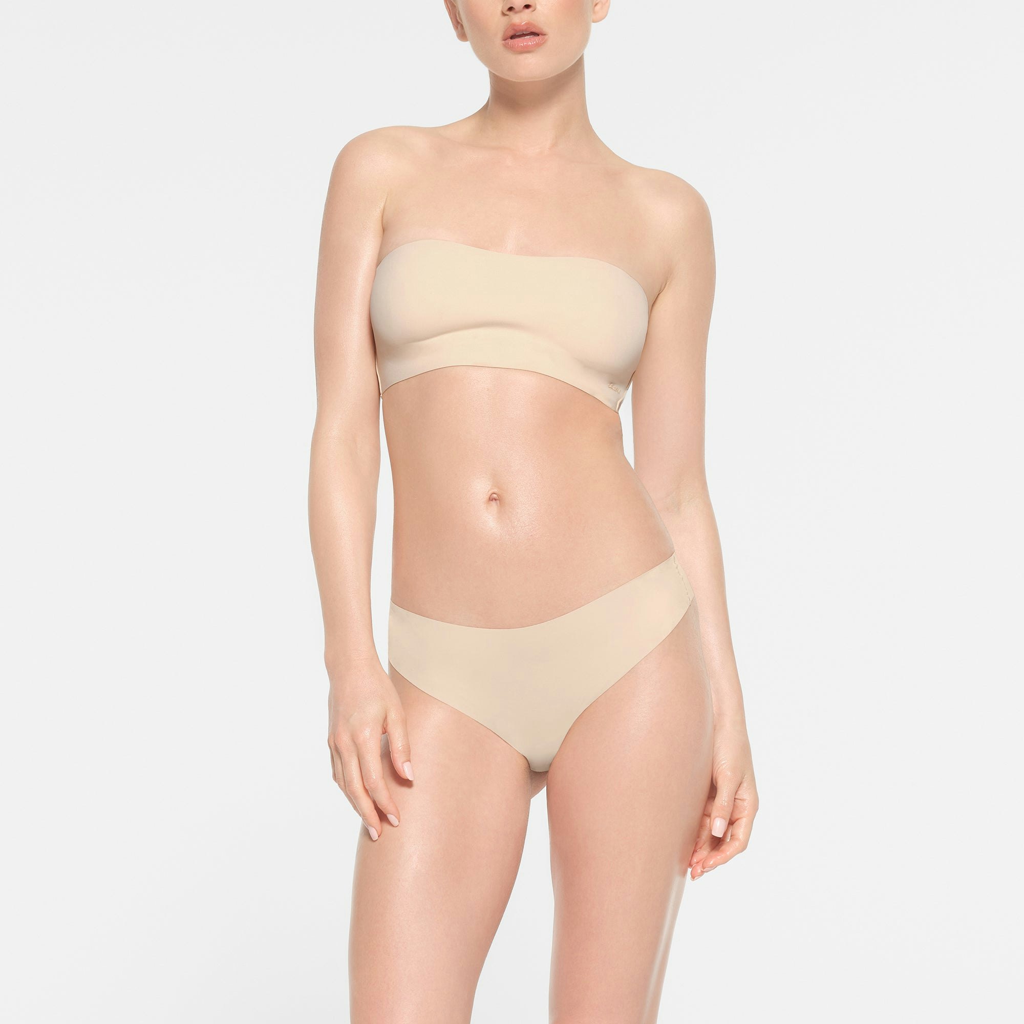 NAKED BANDEAU | SAND ON A MODEL FRONT VIEW