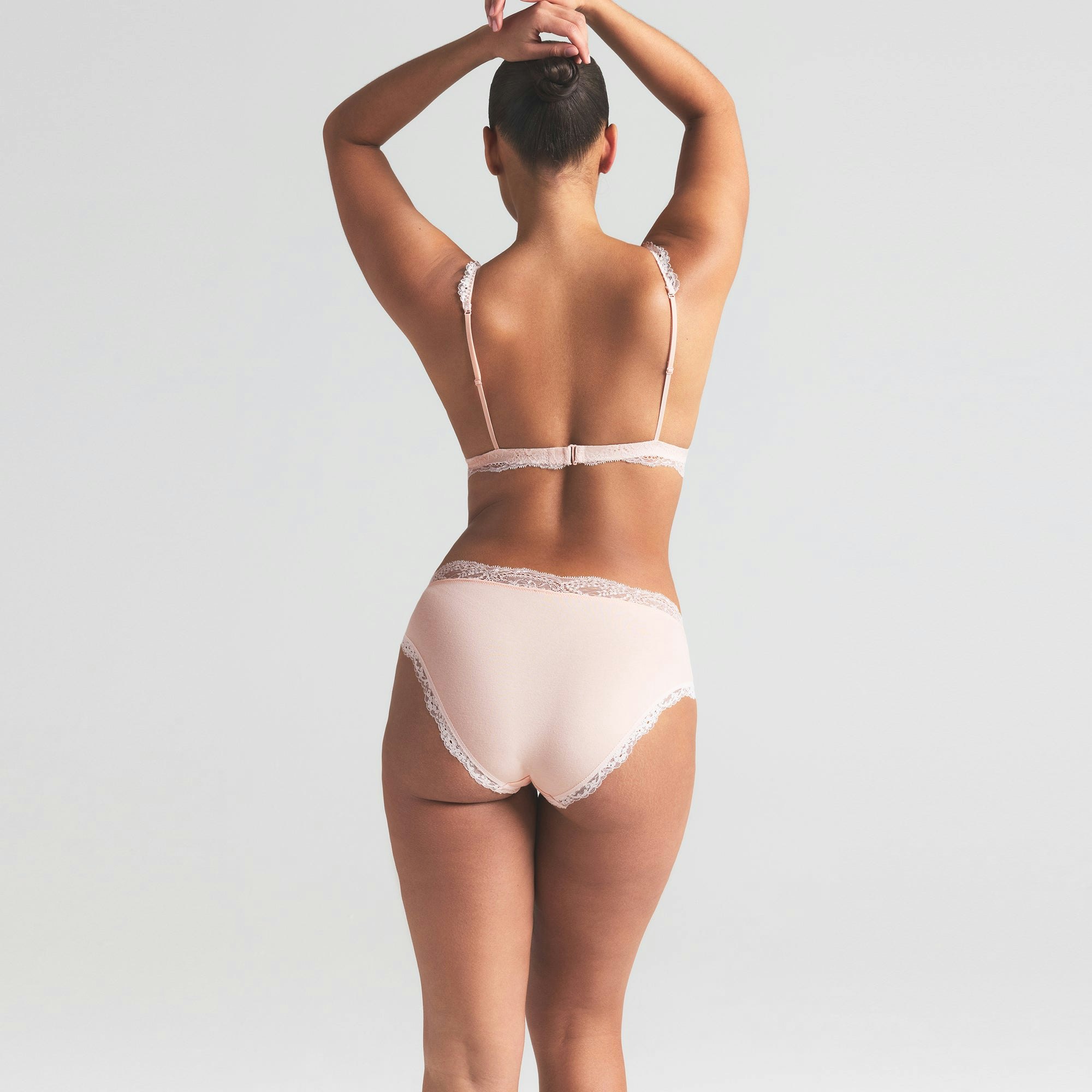 COTTON JERSEY LACE BRIEF | PRIMROSE ON A MODEL SIDE VIEW | FOCUS: 0.0, 1.0, 0.9