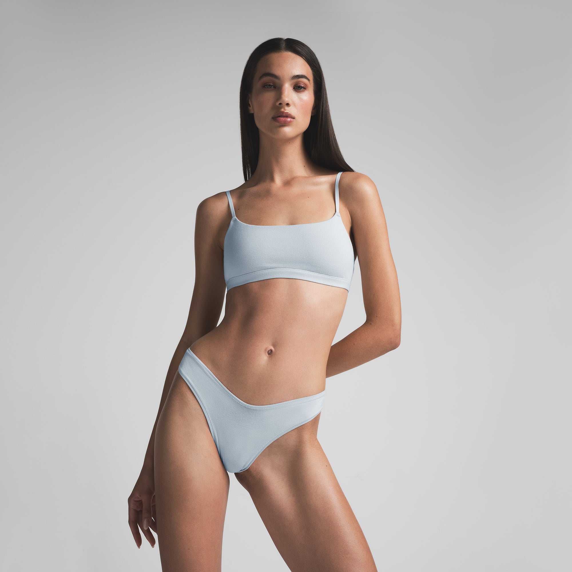 Salsationサルセーション Cotton Bra Darkblue XS Delfin Women's Sports Bra, Hook & Eye Closure, Medium to