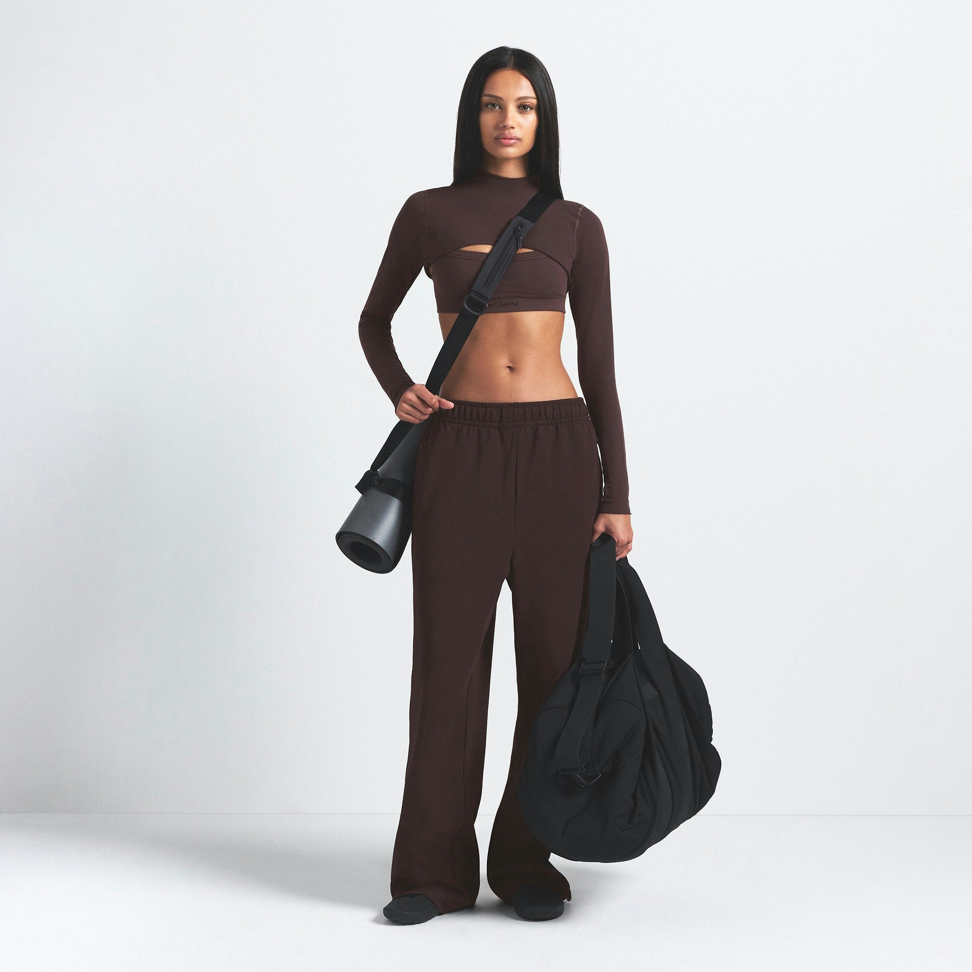 NikeSKIMS VINTAGE SEAMLESS CAMI BRA | PHOENIX ON A MODEL FRONT VIEW