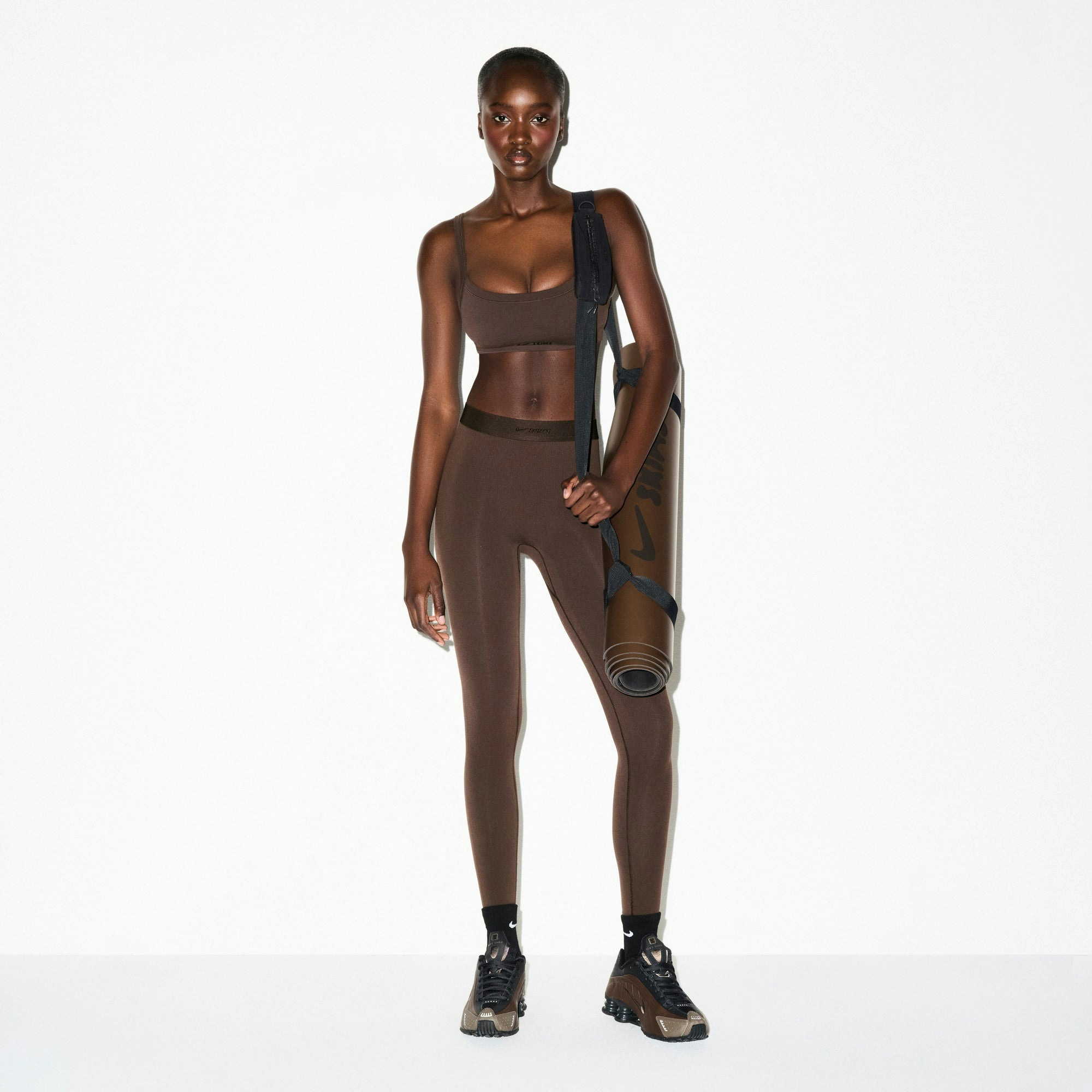 NikeSKIMS VINTAGE SEAMLESS CAMI BRA | PHOENIX ON A MODEL FRONT VIEW @ | FOCUS: 0.0, 1.0, 0.9