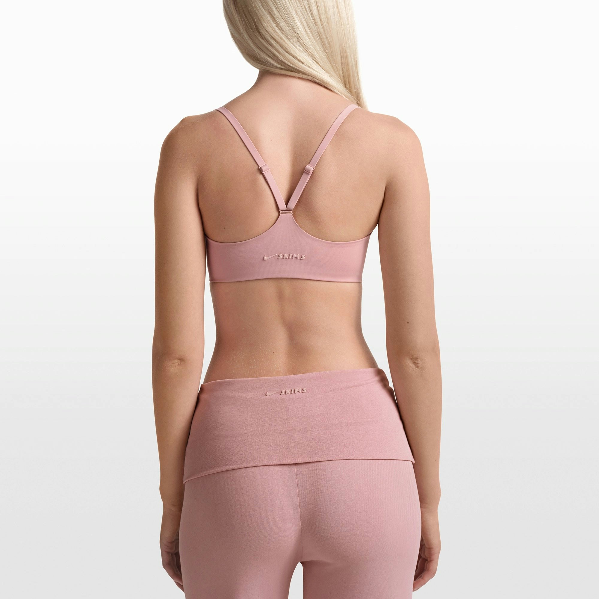 NikeSKIMS MATTE CONTOUR CAMI BRA | HIMALAYAN ON A MODEL FRONT VIEW @ | FOCUS: 0.0, 1.0, 0.9