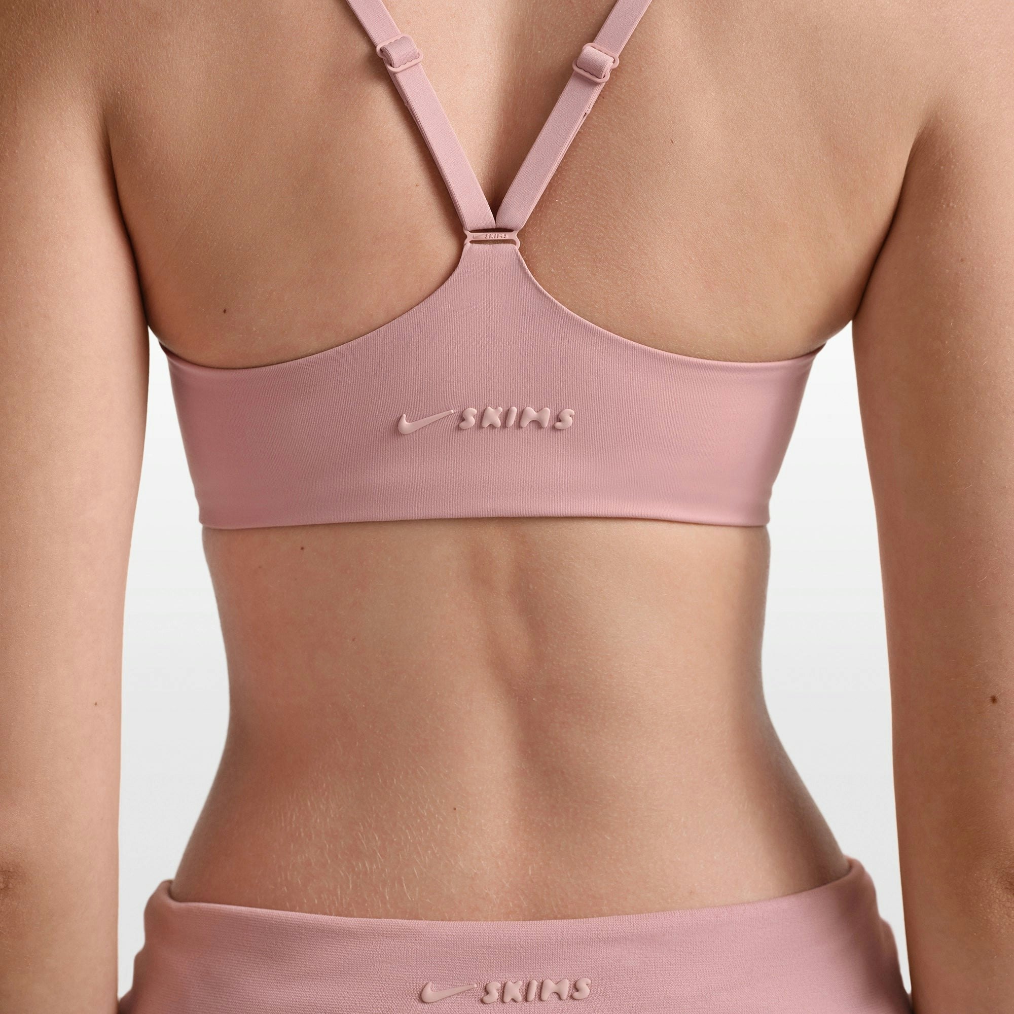 NikeSKIMS MATTE CONTOUR CAMI BRA | HIMALAYAN ON A MODEL FRONT VIEW @ | FOCUS: 0.0, 1.0, 0.9