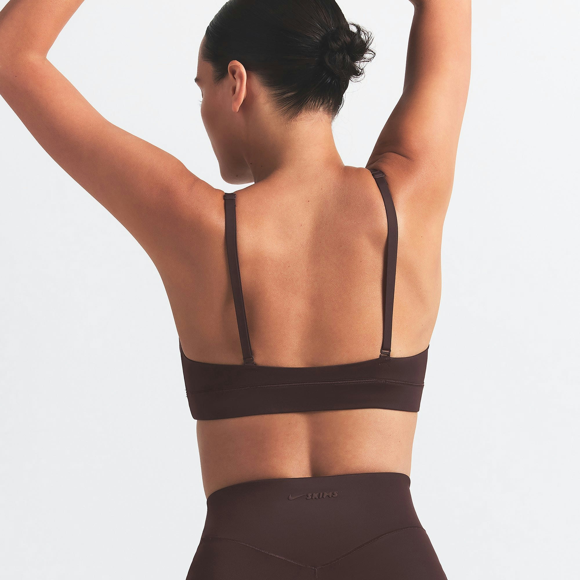 NikeSKIMS SHINE TRIANGLE BRA | PHOENIX ON A MODEL SIDE VIEW