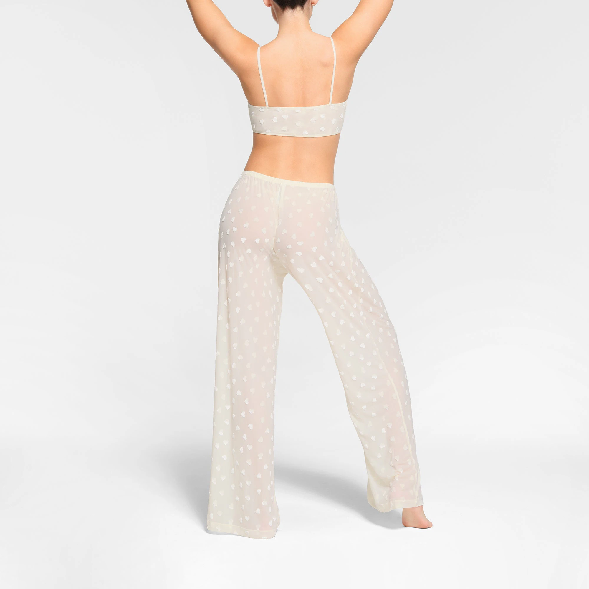 SHEER VELVET TIE FRONT BRALETTE | MARBLE ON A MODEL BACK VIEW