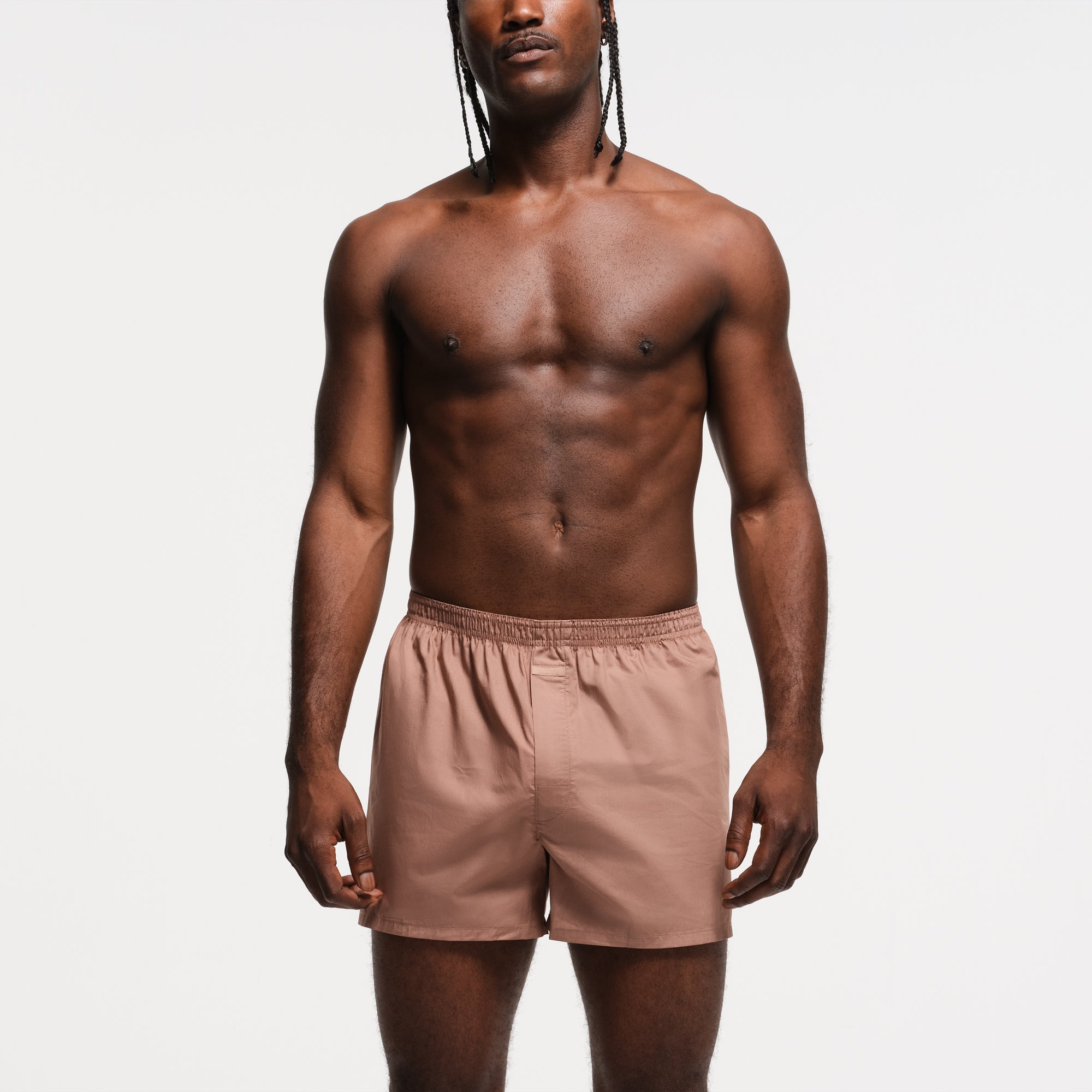 COTTON POPLIN MENS BOXER 3 PACK UMBER MULTI