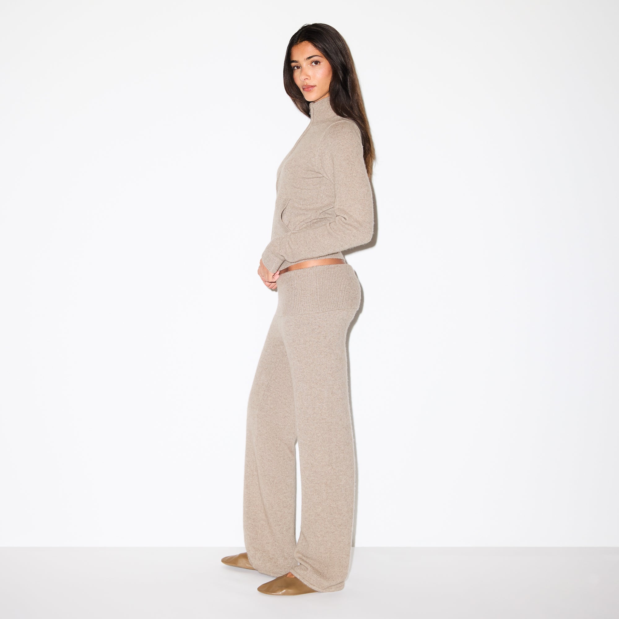 W*d様 attachment cashmere wool easy pants WOOL CASHMERE FOLDOVER PANT | LINEN