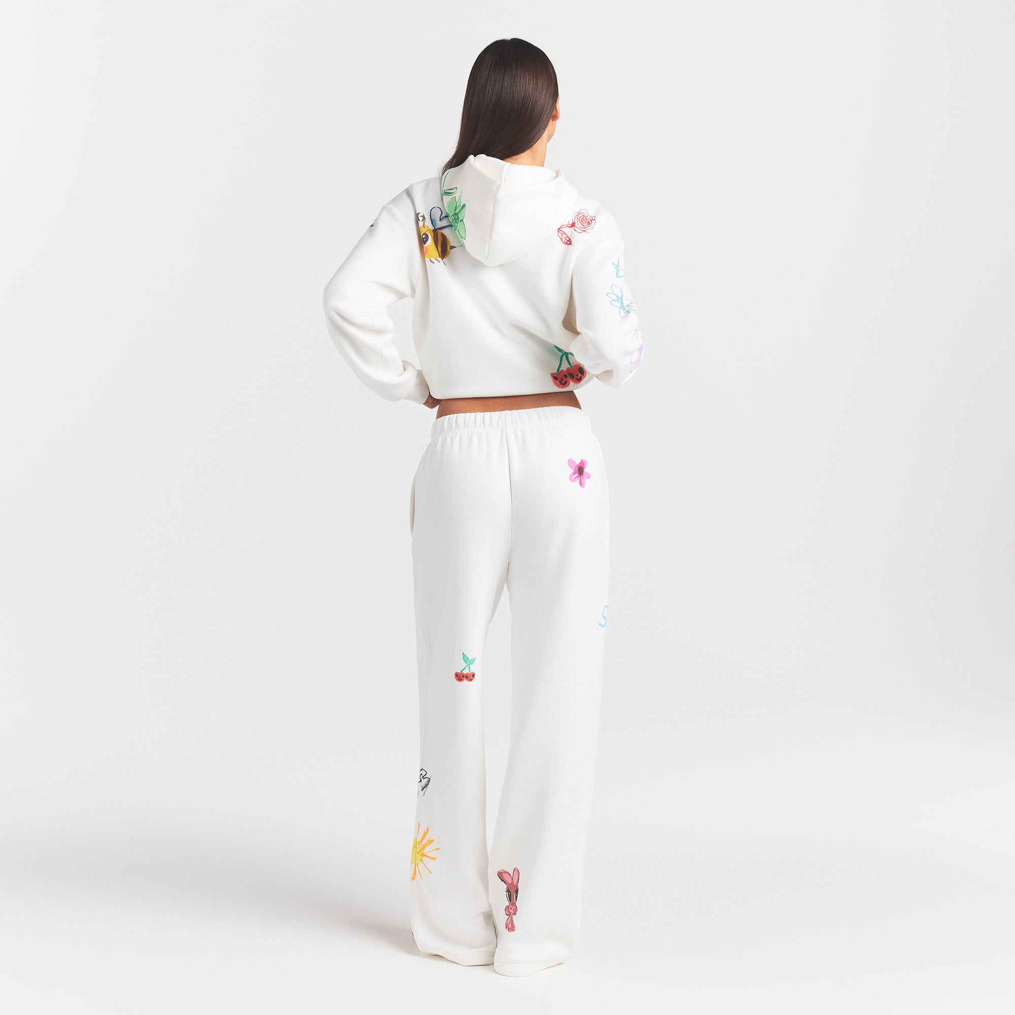 COTTON FLEECE CLASSIC STRAIGHT LEG PANT | MARBLE MULTI DOODLE