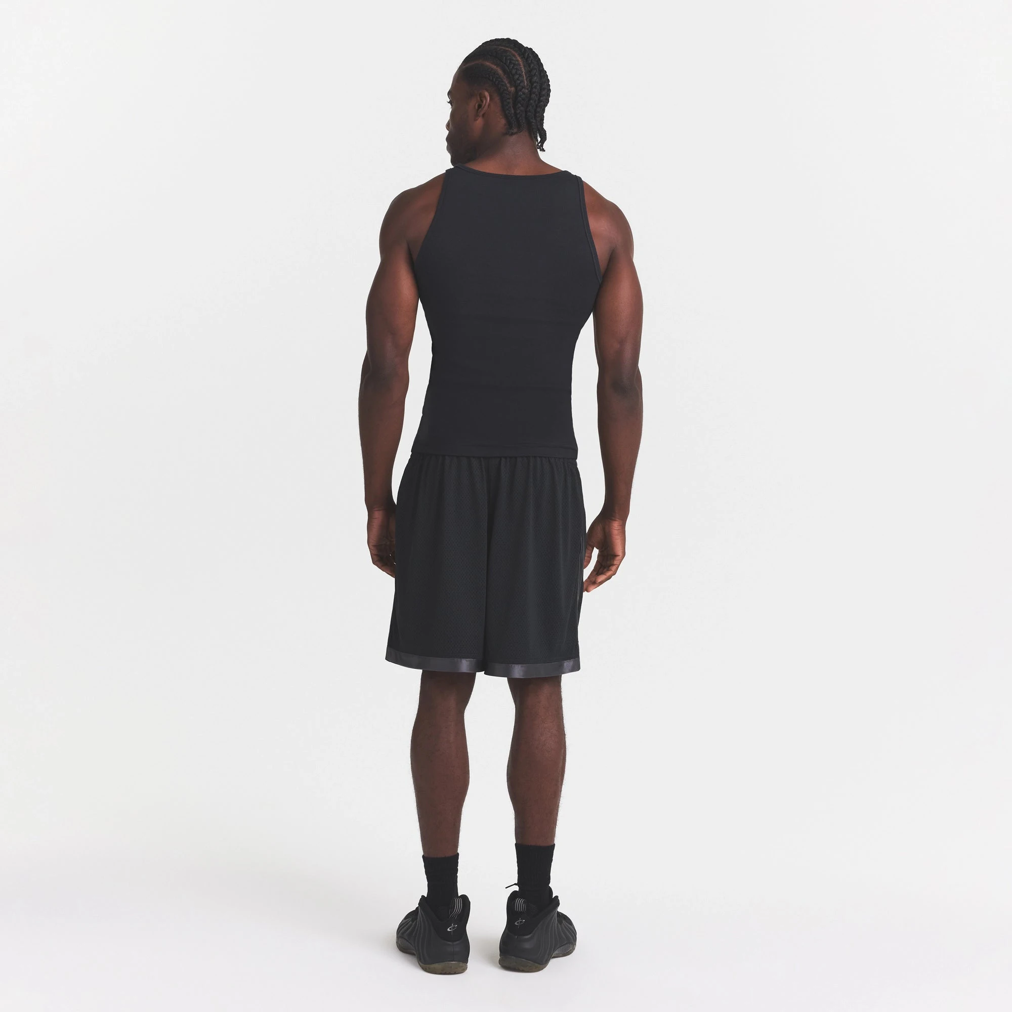 MESH APPAREL MENS SHORT | ONYX ON A MODEL FRONT VIEW @ | FOCUS: 0.0, 1.0, 0.9