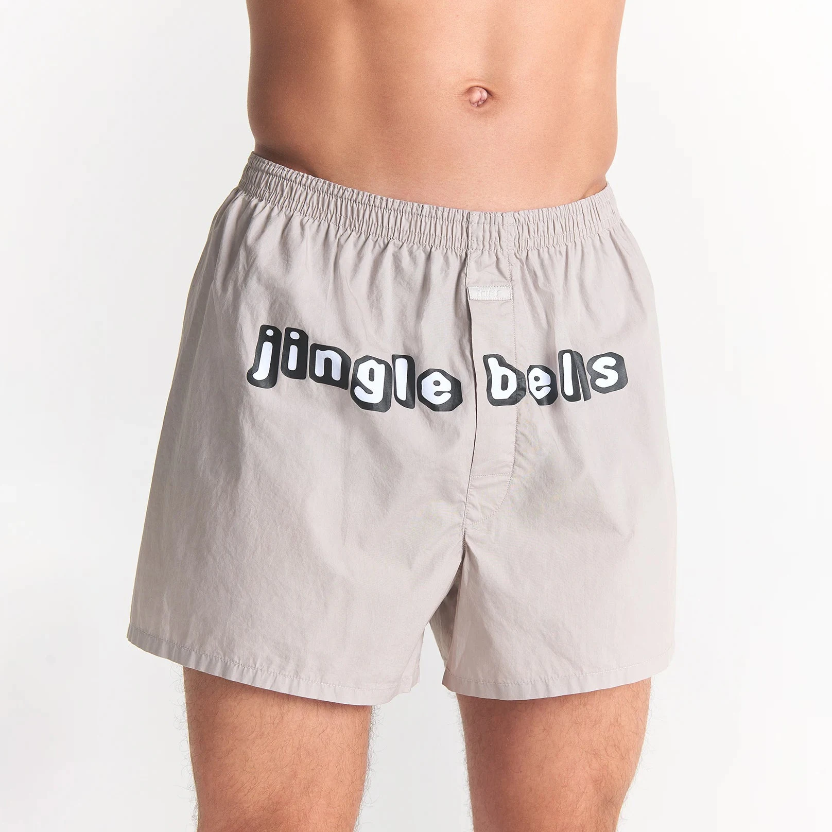 CACTUS PLANT FLEA MARKET X SKIMS COTTON POPLIN MENS BOXER 3-PACK | JINGLE BELLS MULTI ON A MODEL FRONT VIEW @ | FOCUS: 0.0, 1.0, 0.9