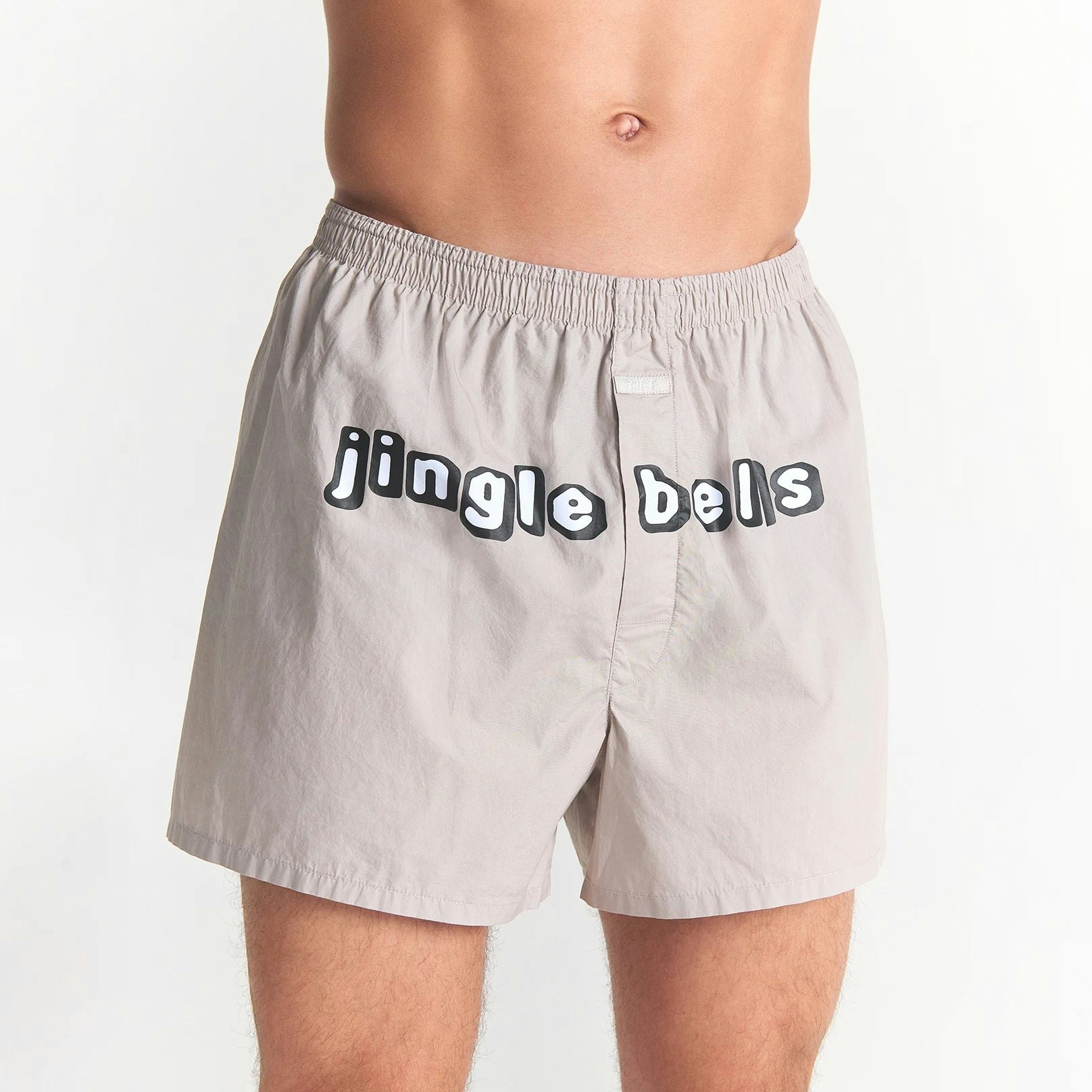 CACTUS PLANT FLEA MARKET X SKIMS COTTON POPLIN MENS BOXER 3-PACK | JINGLE BELLS MULTI ON A MODEL FRONT VIEW @ | FOCUS: 0.0, 1.0, 0.9