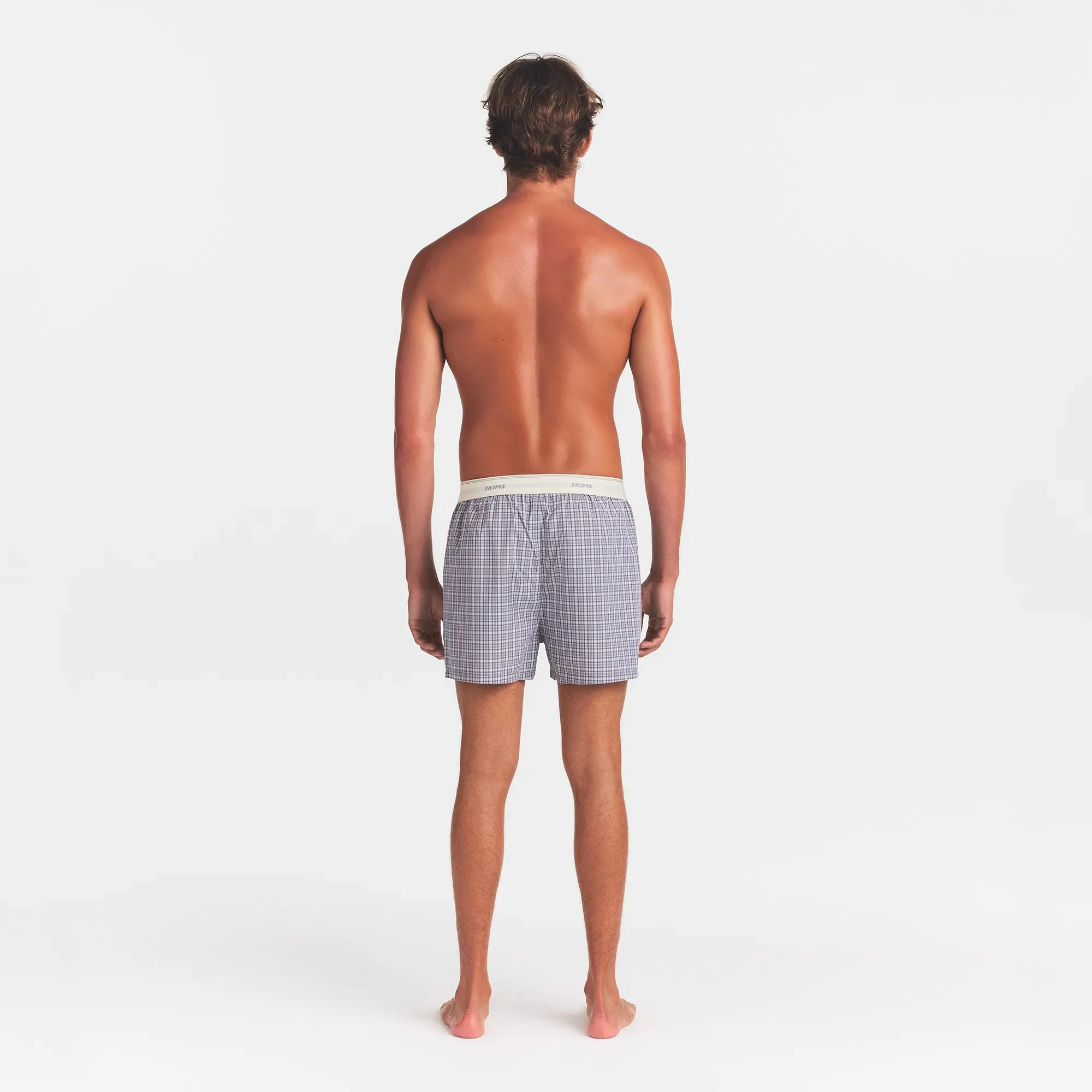 COTTON POPLIN MENS LOGO BAND BOXER | FULL MOON CHECK ON A MODEL BACK VIEW @ | FOCUS: 0.0, 1.0, 0.9