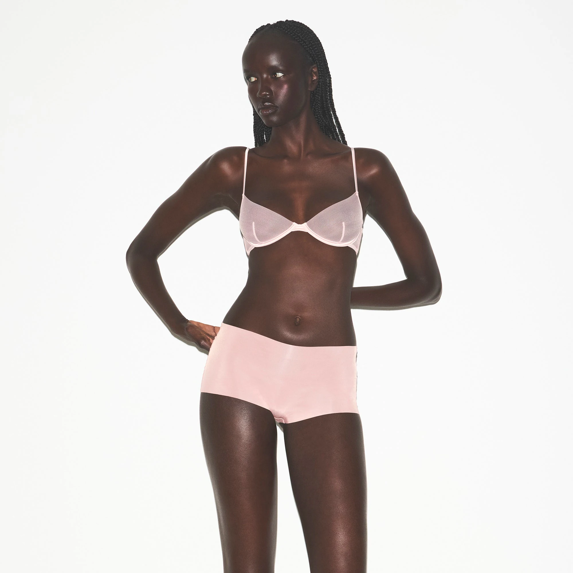 INVISIBLE BOY SHORT | MORGANITE ON A MODEL FRONT VIEW | FOCUS: 0.0, 1.0, 0.9