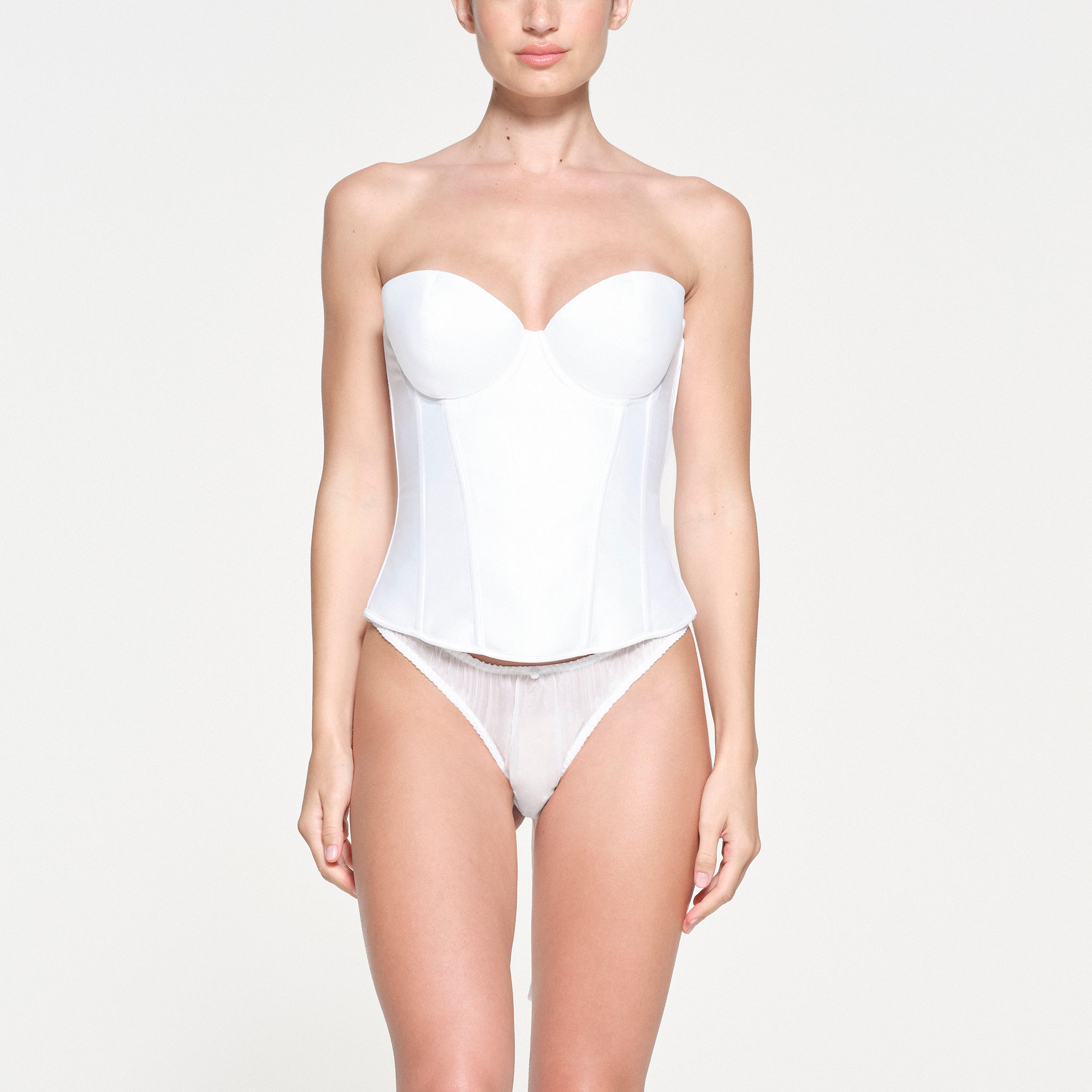 SKIMS ROMANCE SATIN CORSET SNOW