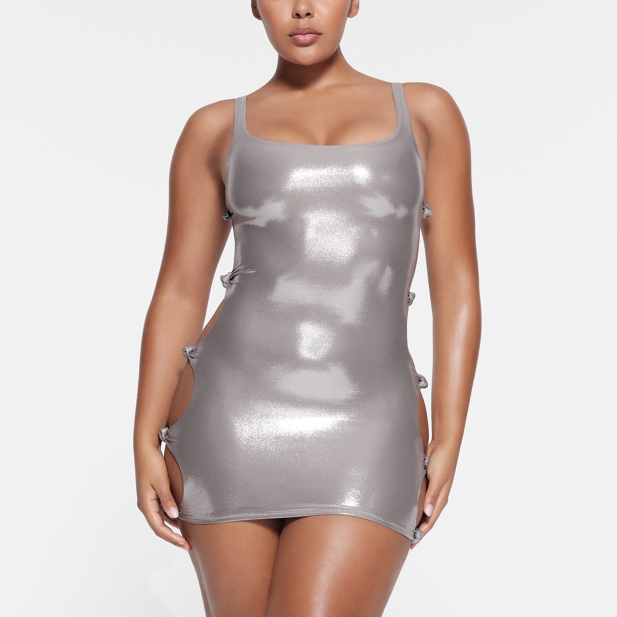 Liquid silver high quality dress
