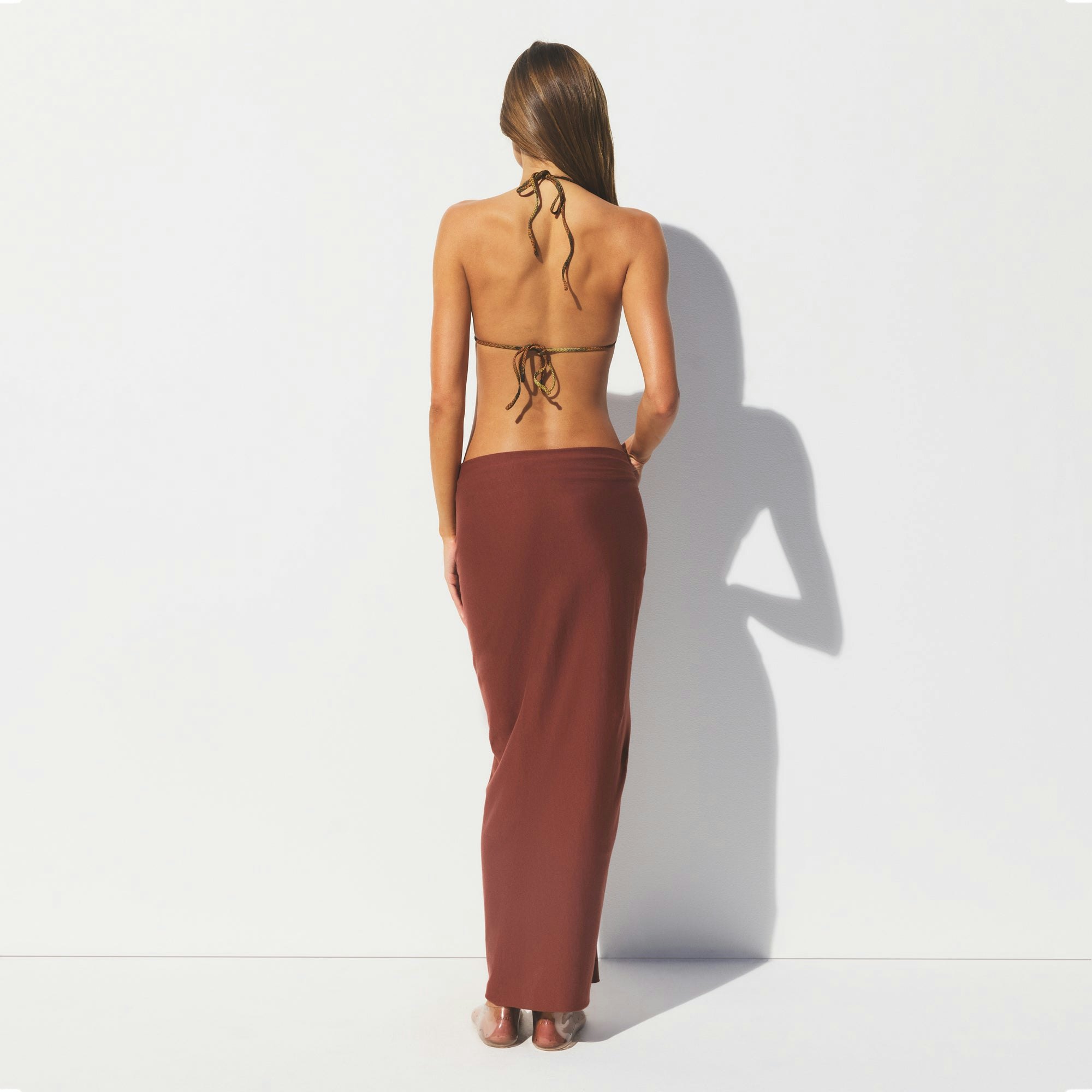 COTTON COVER-UPS TIE SARONG | HENNA ON A MODEL FRONT VIEW