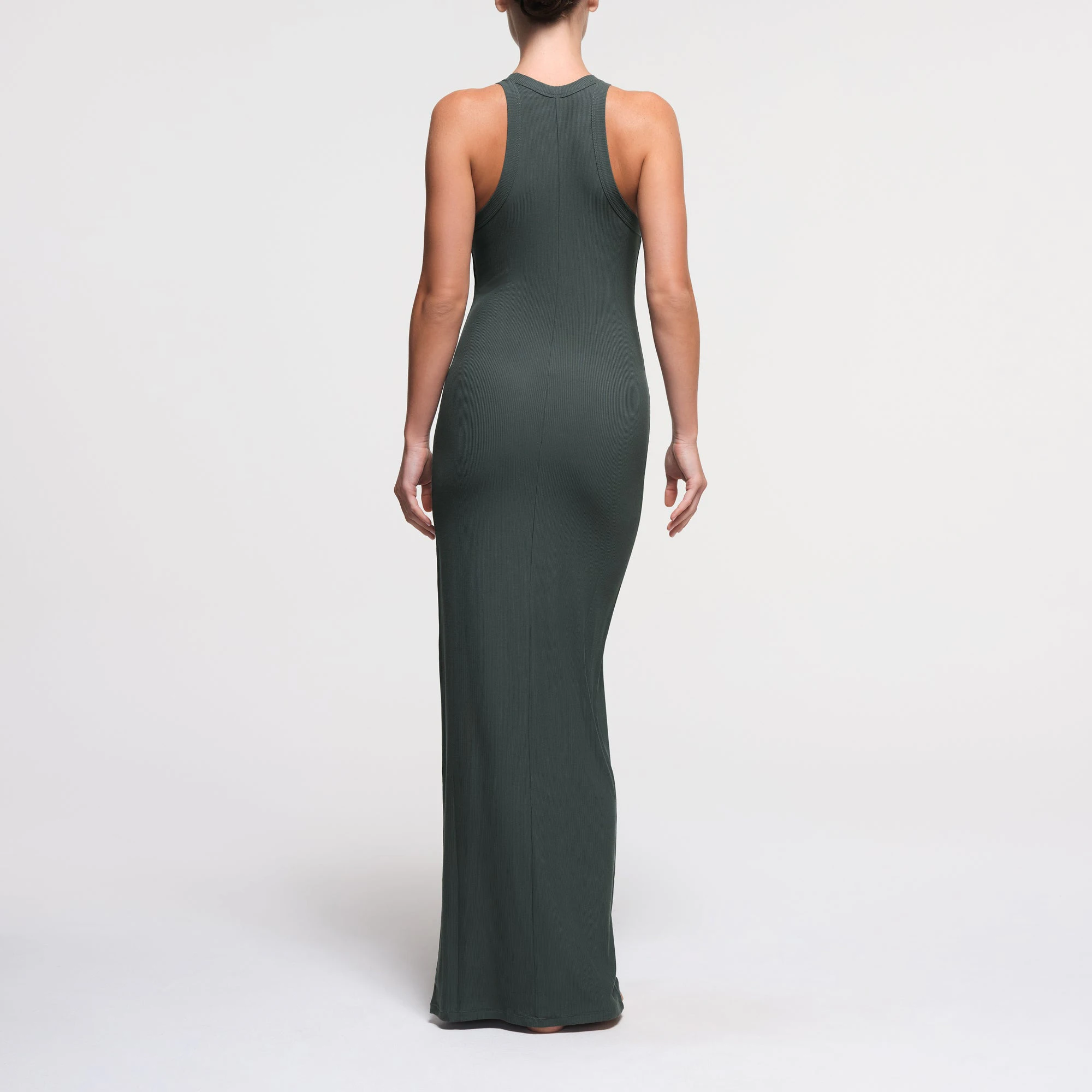 SOFT LOUNGE LONG TANK DRESS | DEEP SEA ON A MODEL BACK VIEW