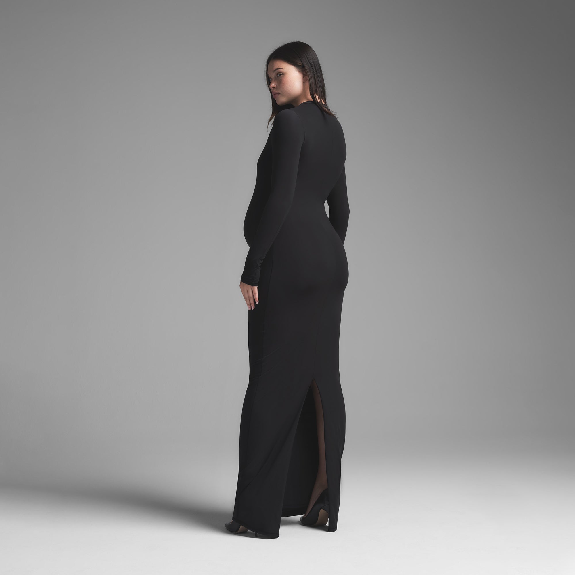 the 9 shop everyday dress ブラック　long Mサイズ EVERYDAY DRESS mature s-sleeve ブラック long 数量限定 | THE9SHOP