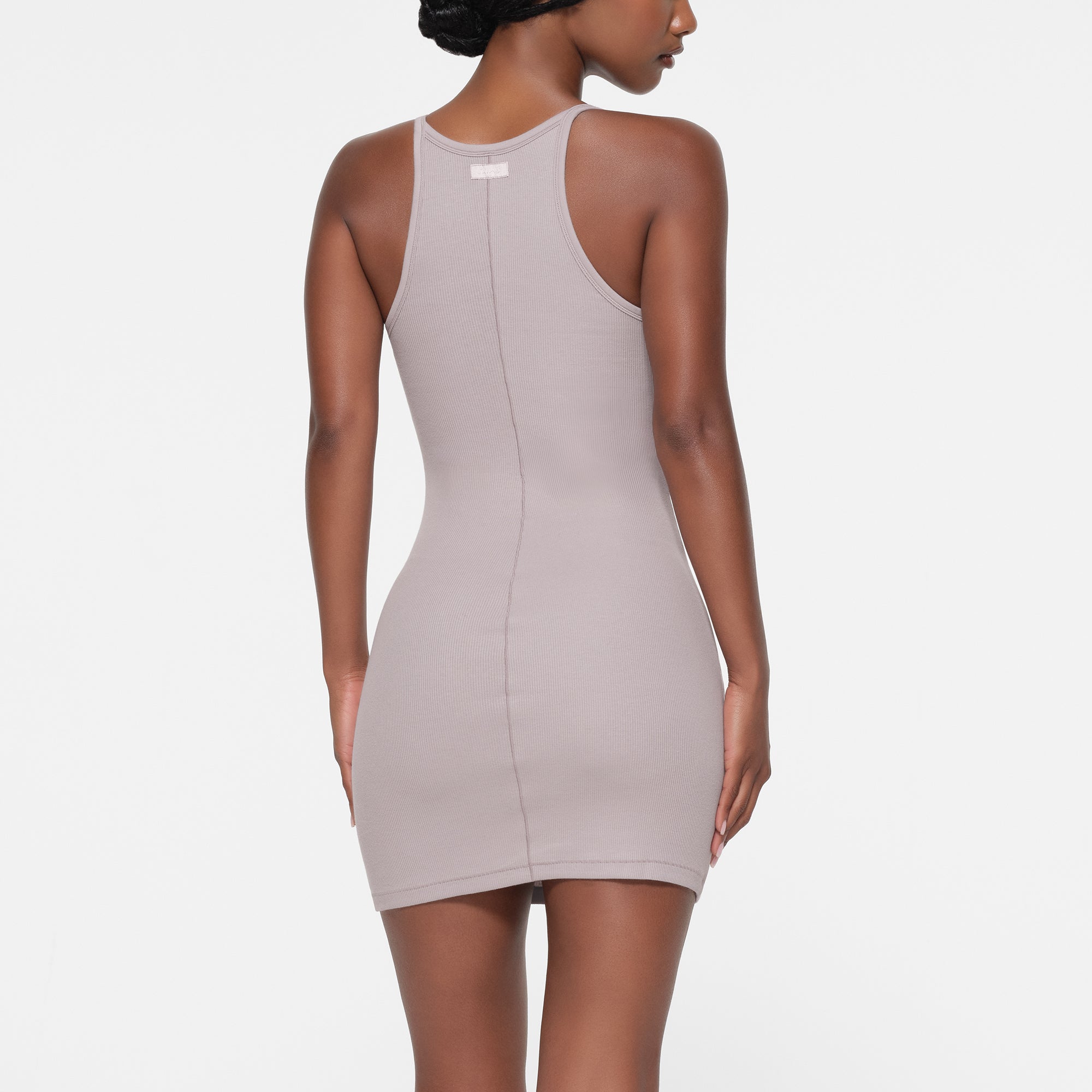 COTTON RIB MINI CAMI DRESS | OYSTER