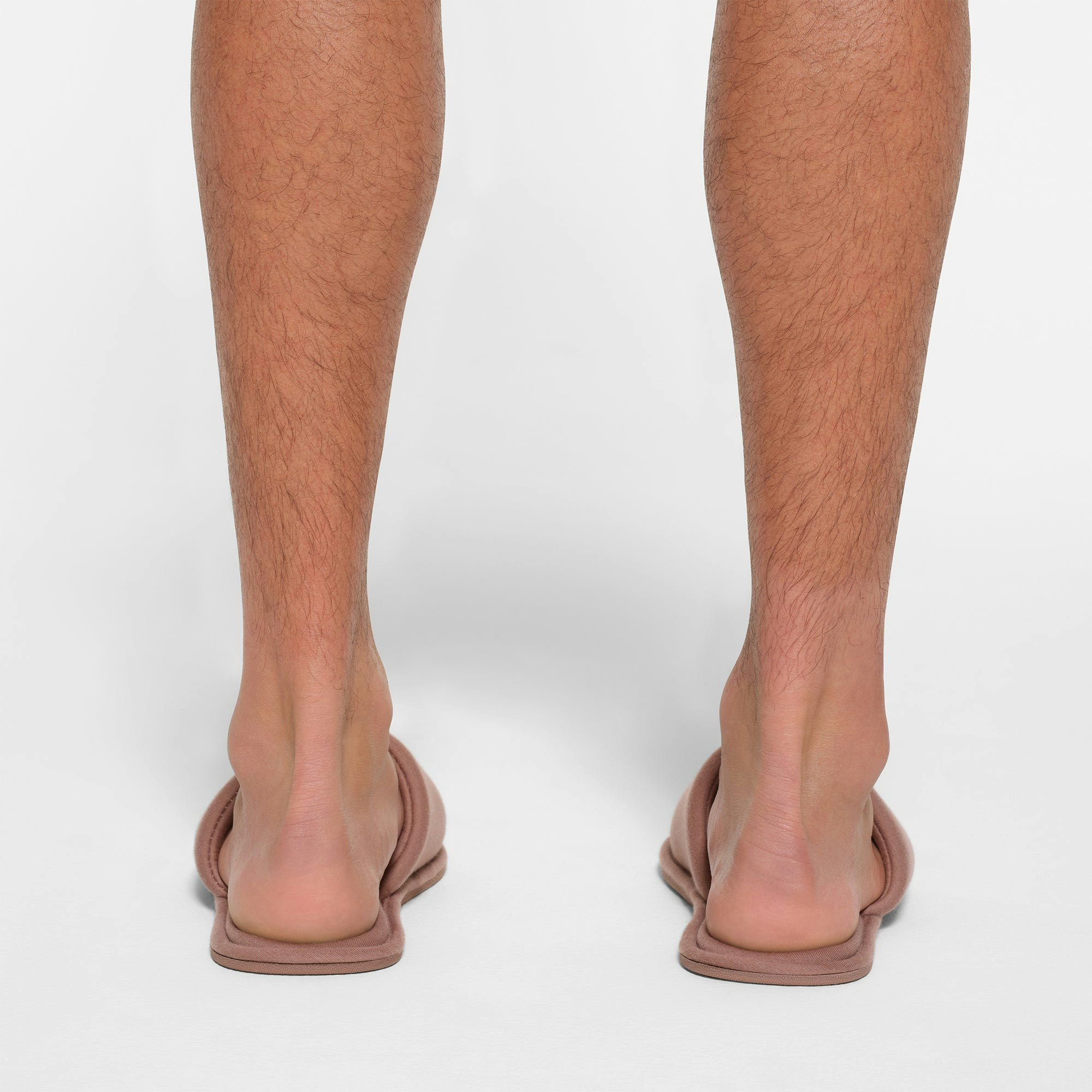 COTTON SLIPPER | UMBER ON A MODEL BACK VIEW